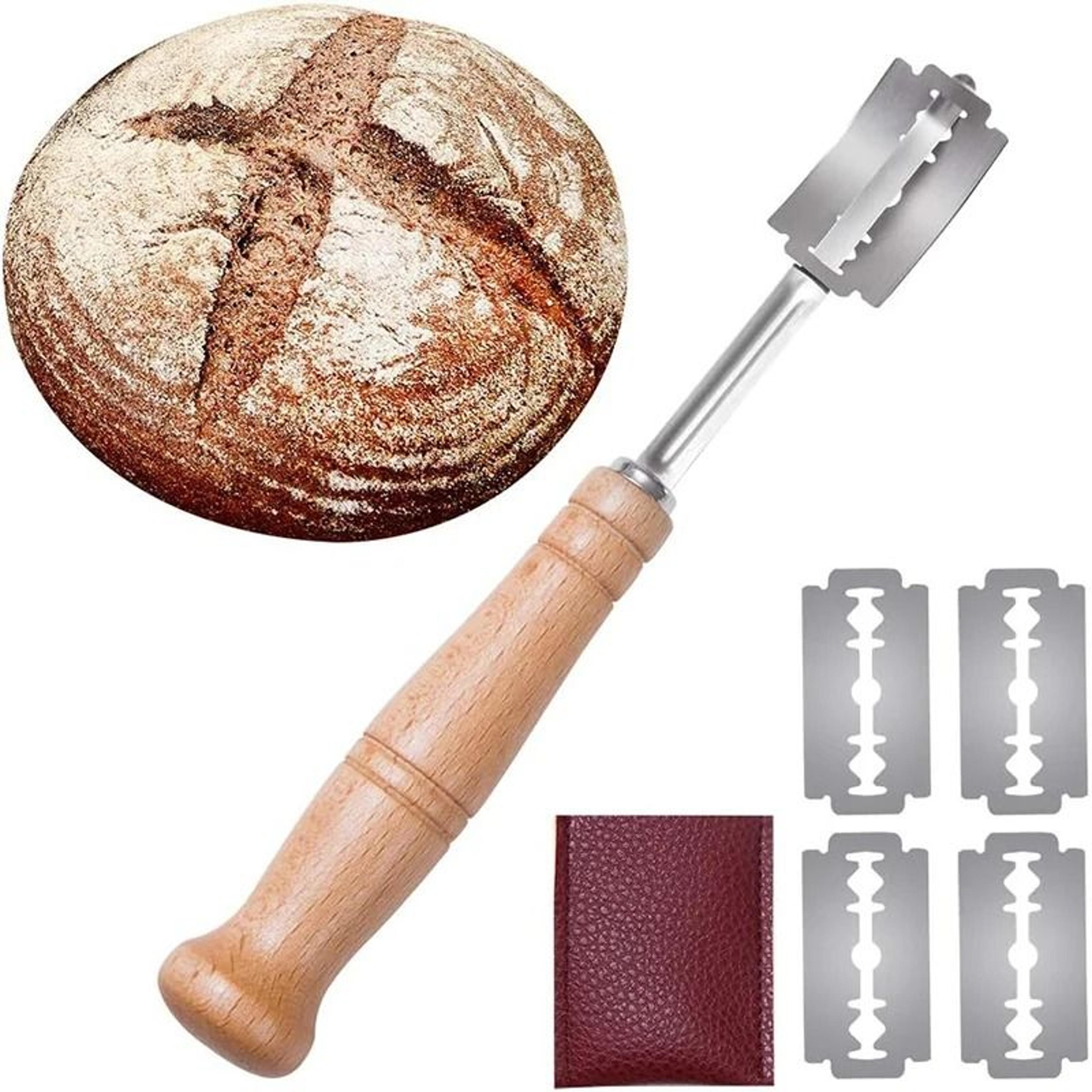 Premium Stainless Steel Bread Lame With Wooden Handle  5 Replacement Blades 0