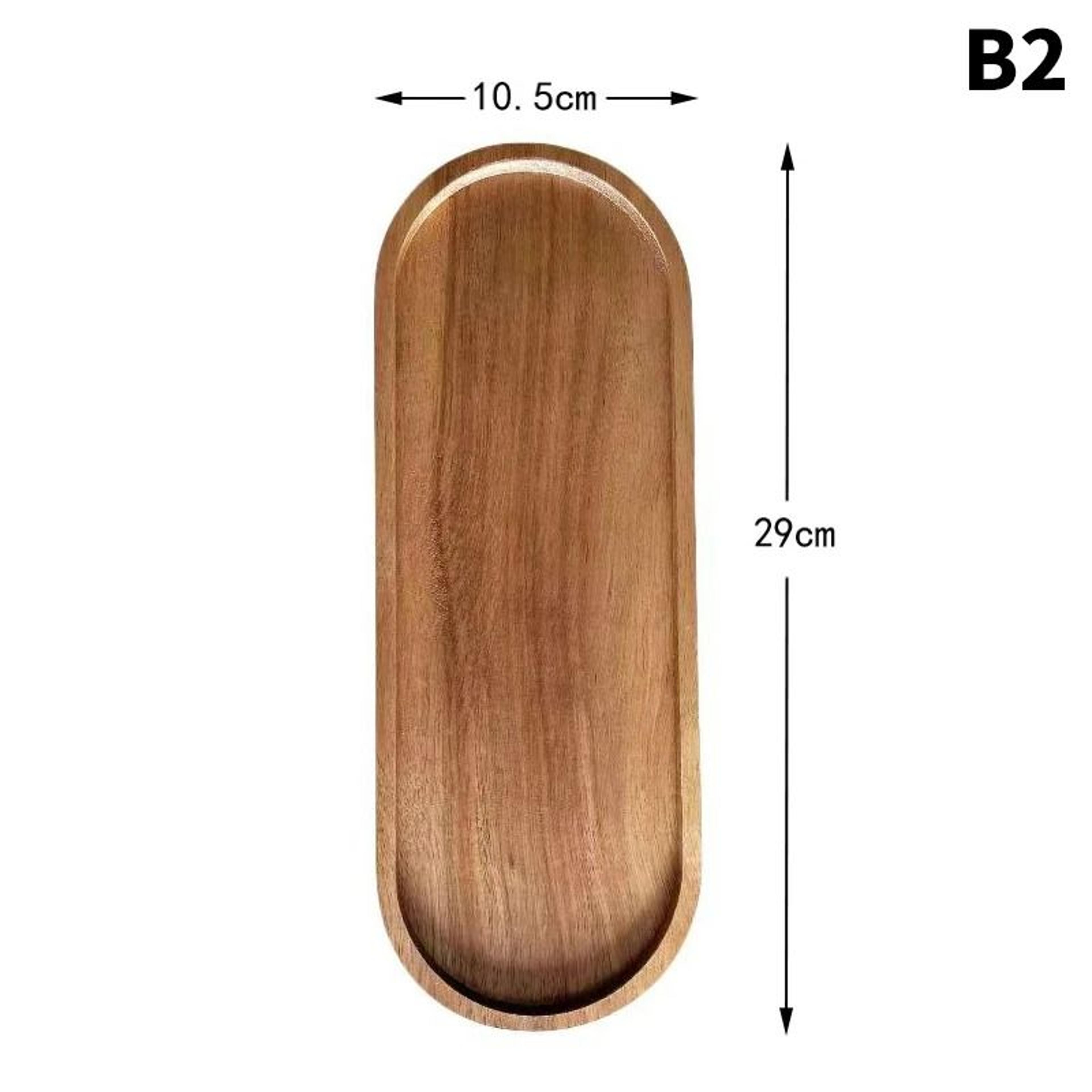 Solid Wood Serving Tray Japanese Style Round Rectangle Dessert Plate 9