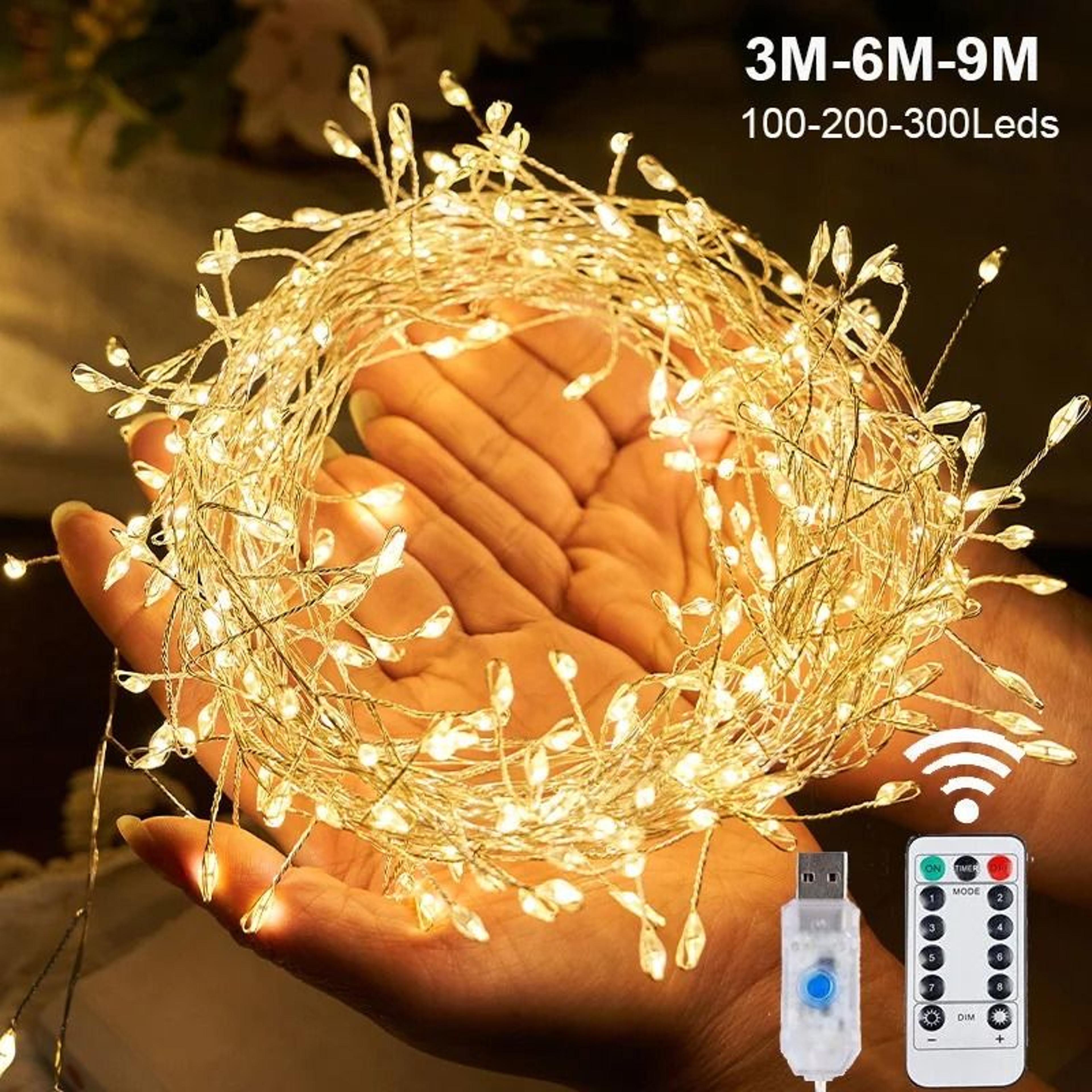 USB LED Firecracker String Lights With Remote Control 0