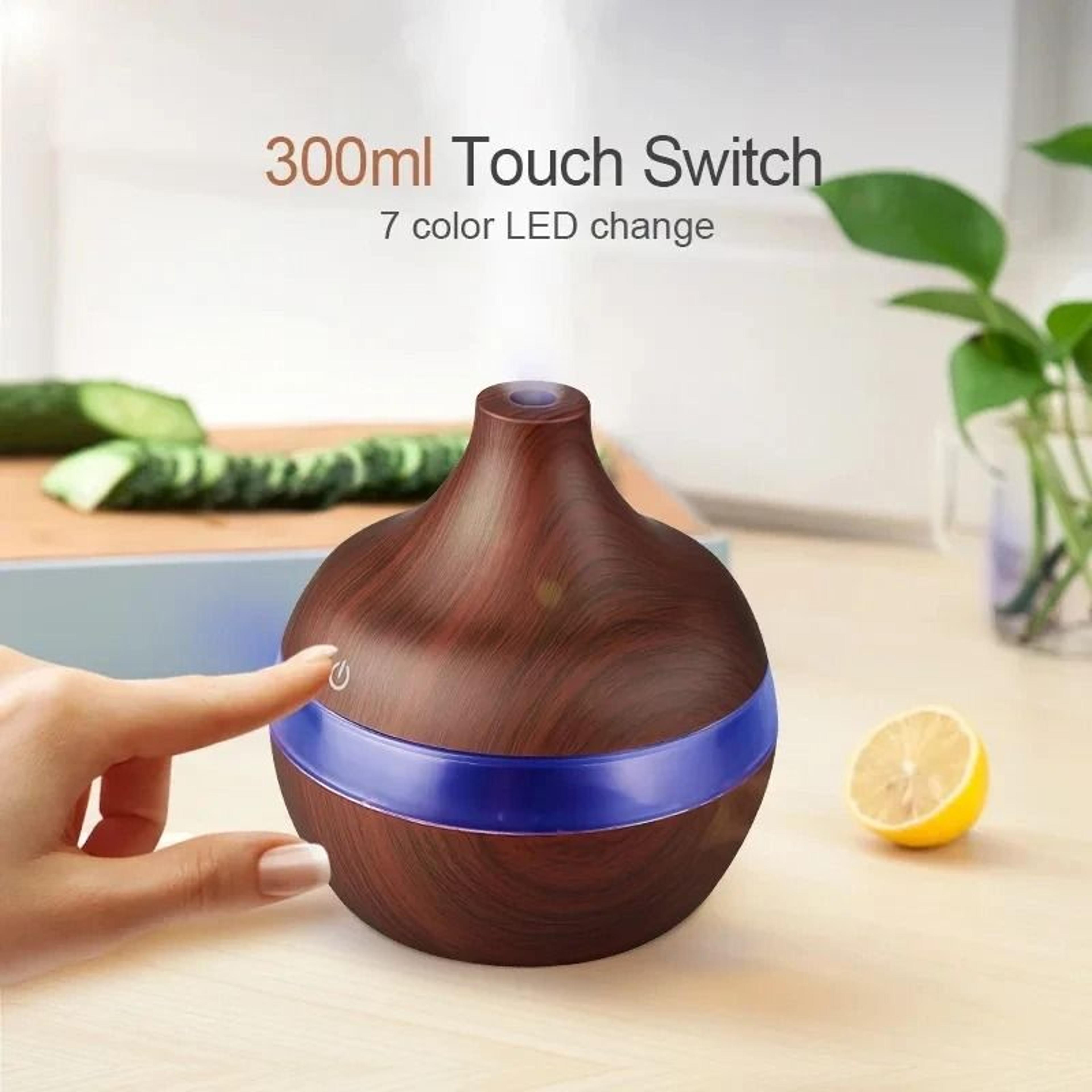 Electric Wood Grain Aroma Diffuser And Cool Mist Humidifier 300ml 3