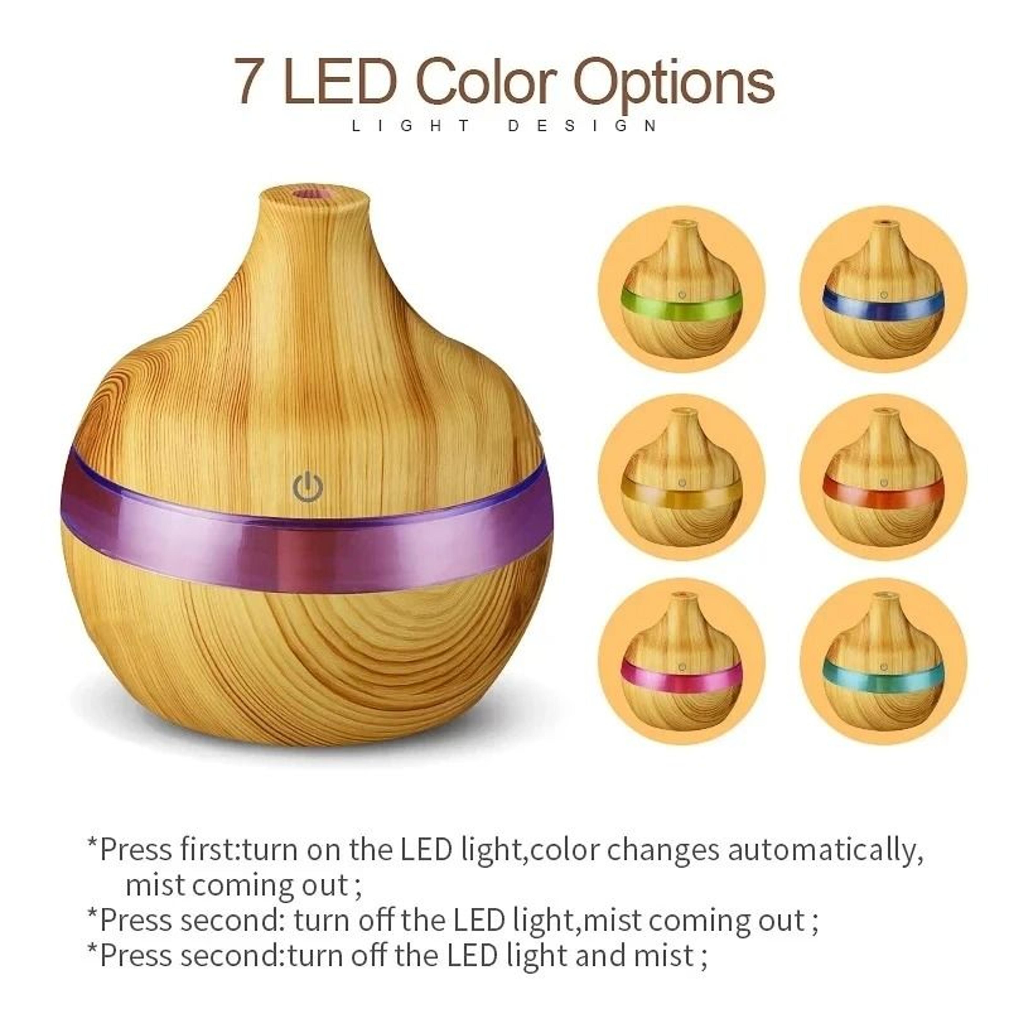 Electric Wood Grain Aroma Diffuser And Cool Mist Humidifier 300ml 5
