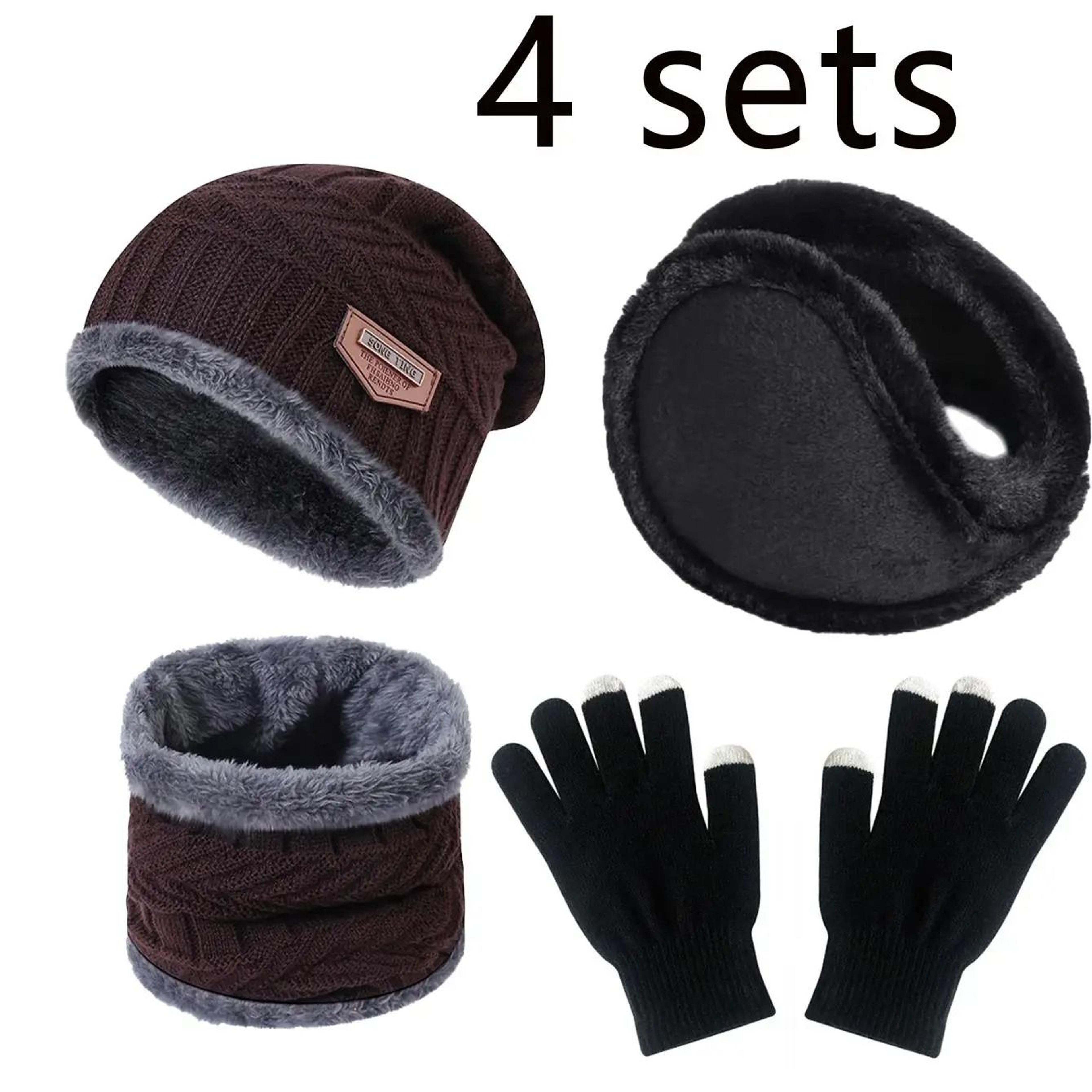 Winter Warm Velvet Hat Scarf And Gloves Set For Men And Women 9