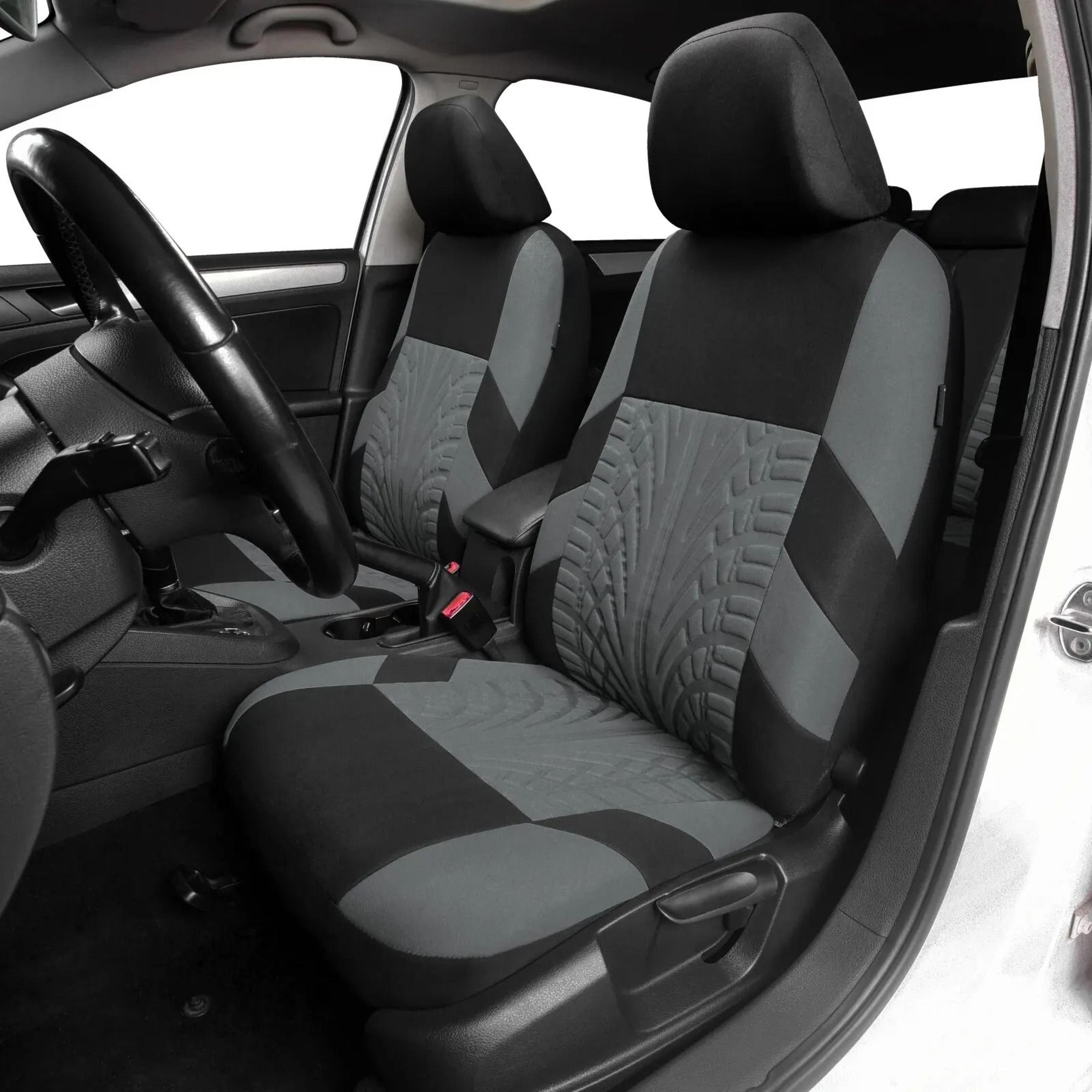 Car Seat Covers Full Set Front Split Rear Bench For Car Universal Cloth SUV Sedan Van 2