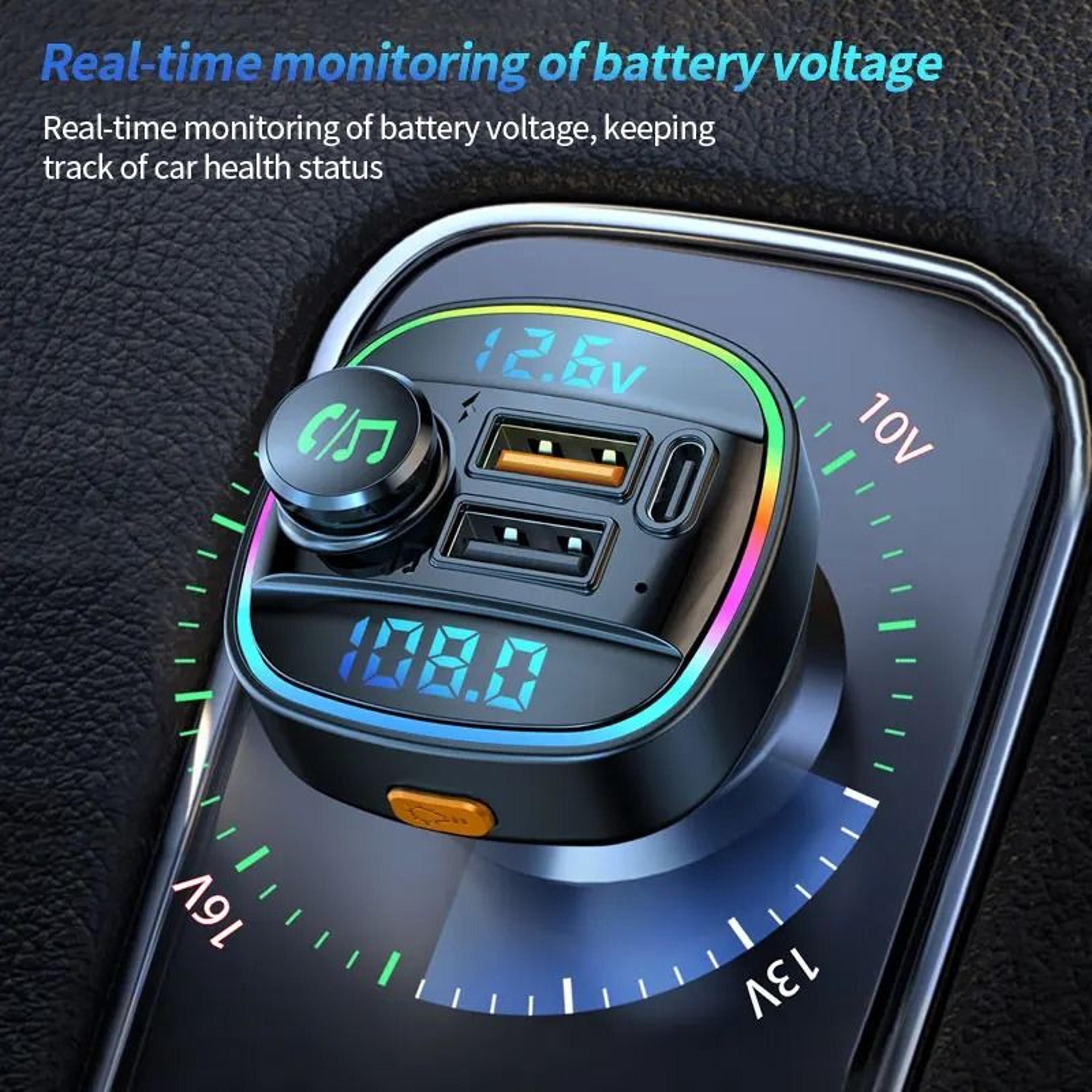 Bluetooth 50 FM Transmitter Handsfree Car Radio Modulator MP3 Player With 225W USB Super Quick Char 3