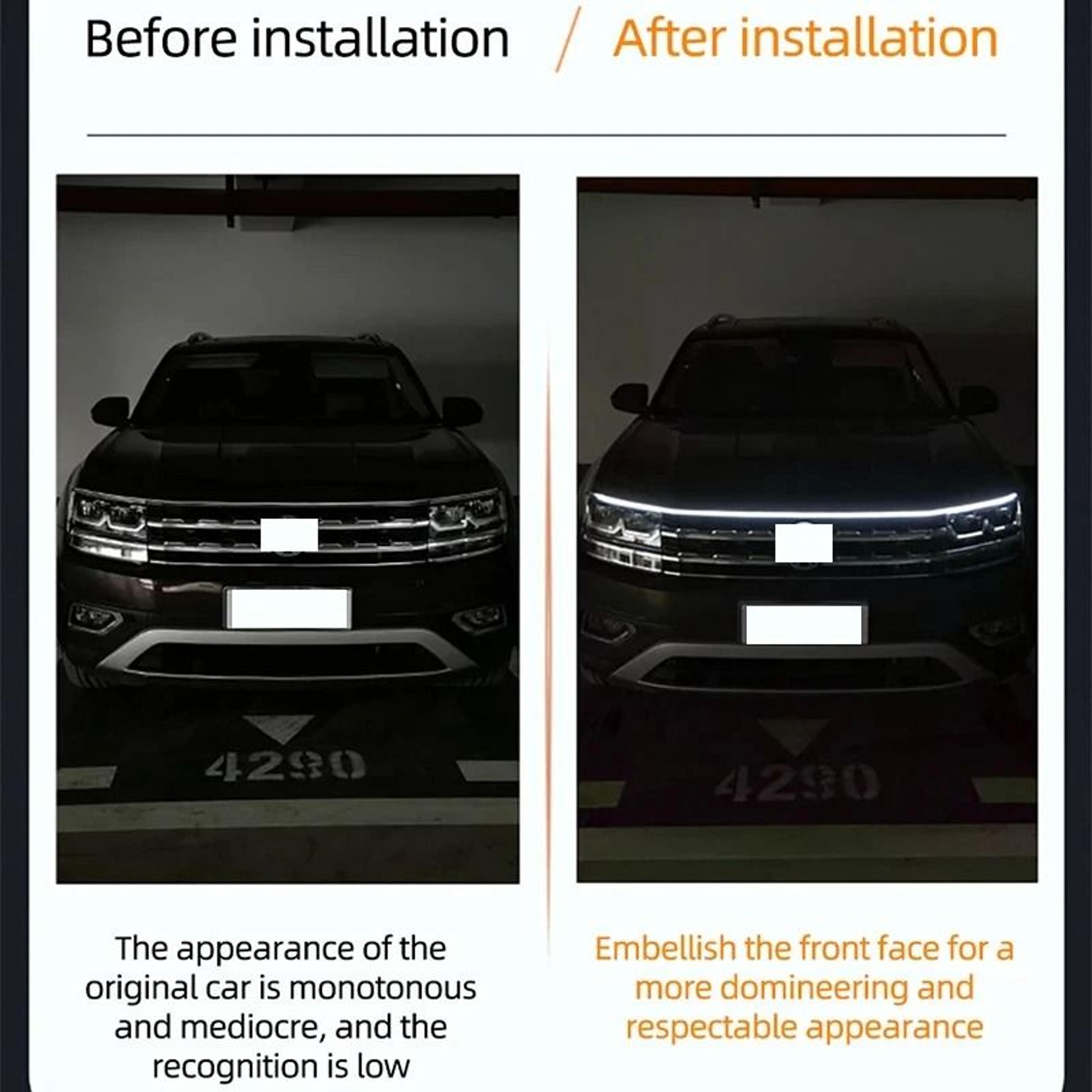 150cm LED Daytime Running Light Car Hood Decorative Lamp 12V 2