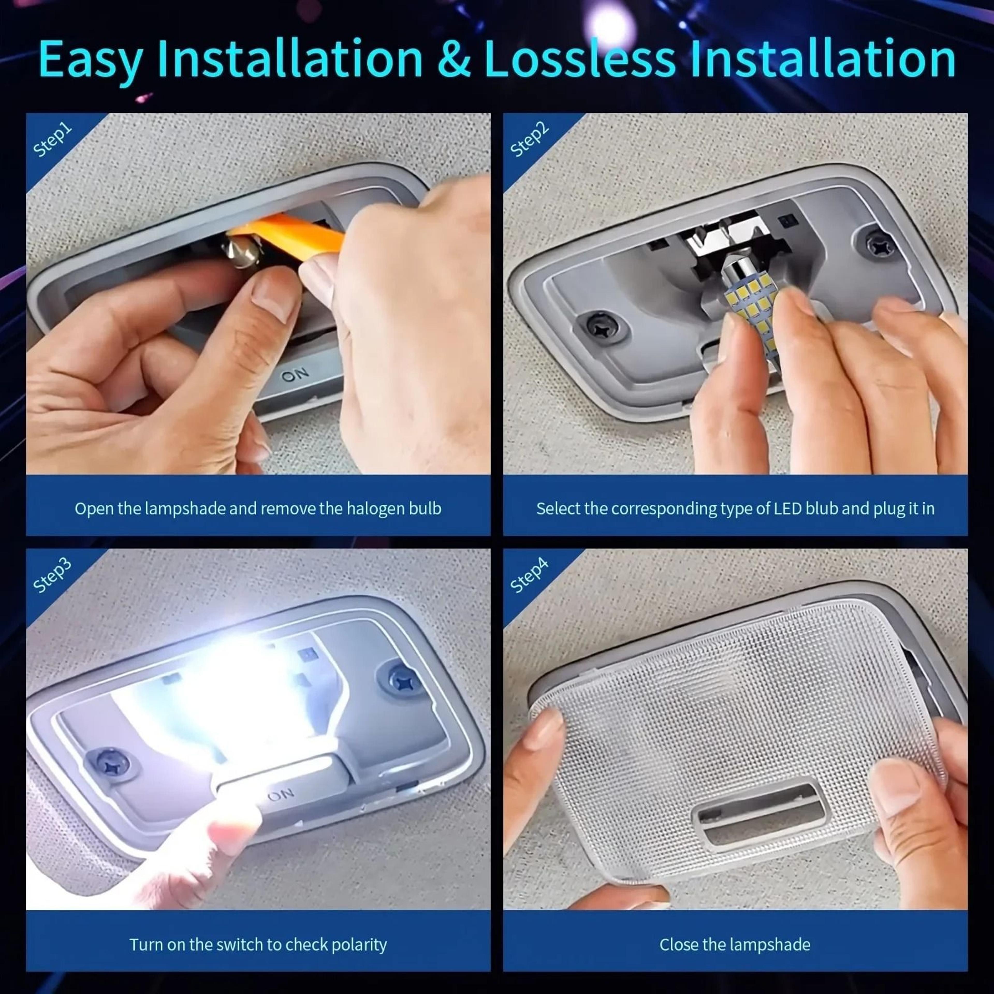 42pcs T10 5050 Car LED Light Bulb Interior Dome Trunk License Plate Lamps Kit White 5