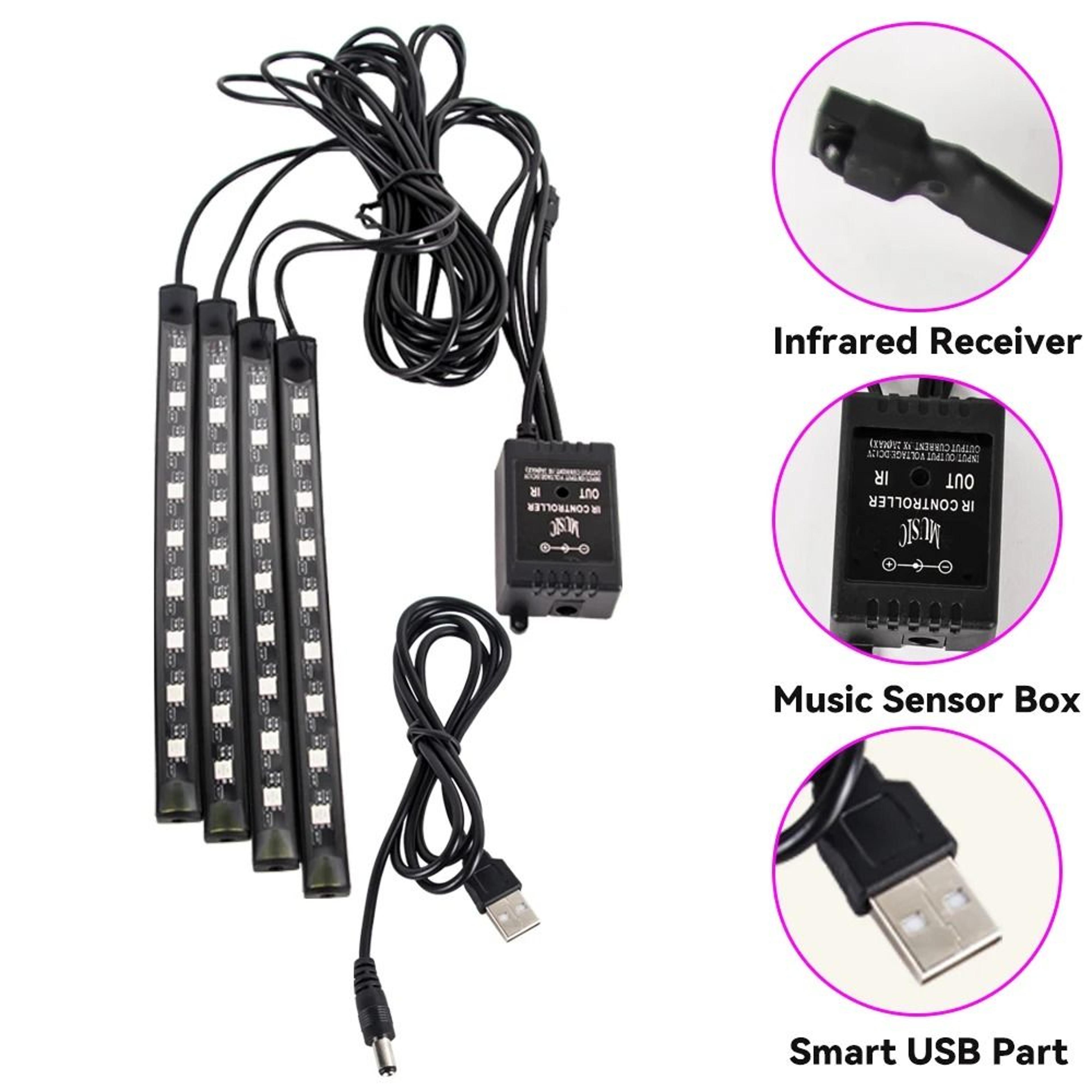 Neon LED Car Interior Ambient Foot Light USB RGB Light 1