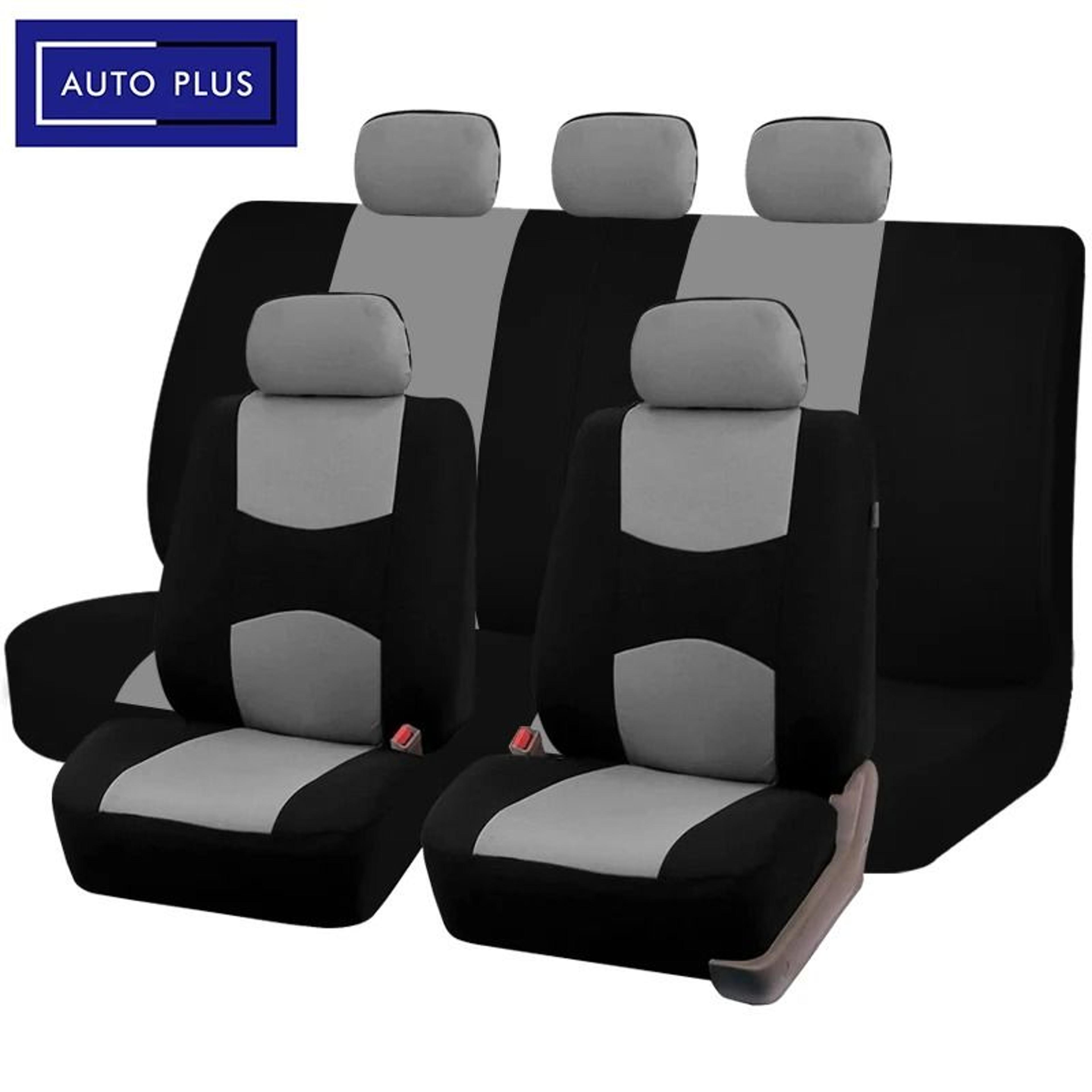 Plain Fabric Bicolor Universal Car Seat Cover Set 0