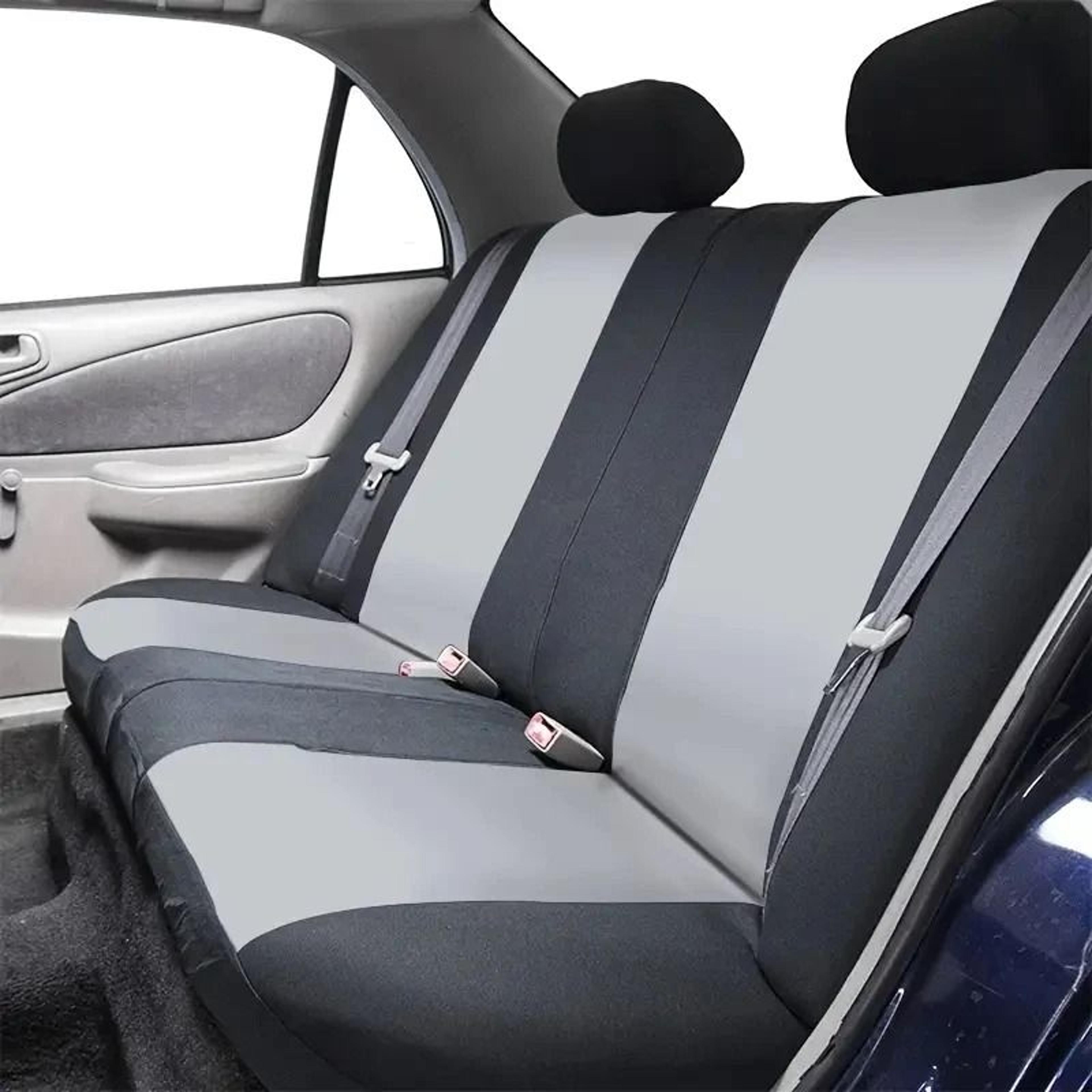 Plain Fabric Bicolor Universal Car Seat Cover Set 2