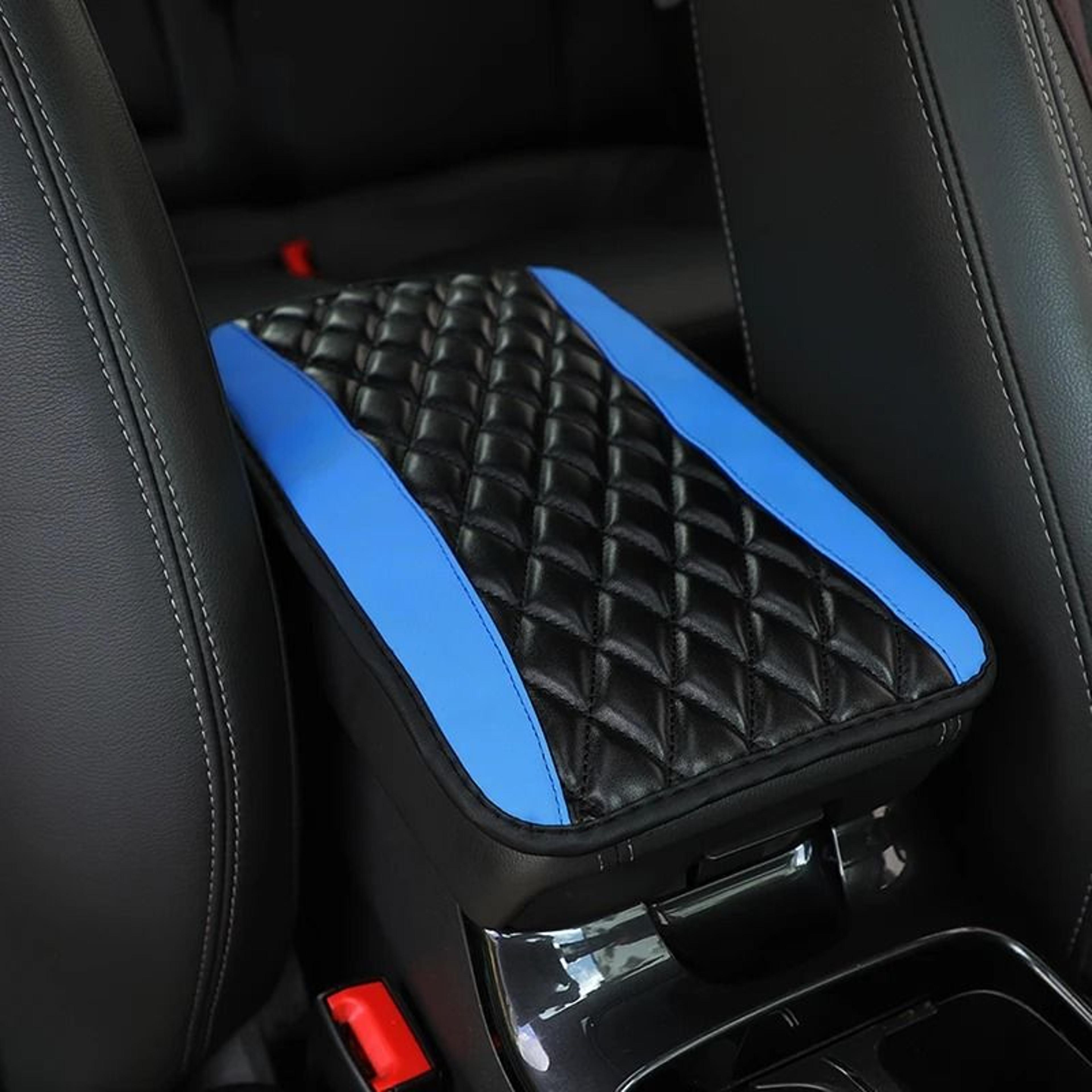PU Leather Car Armrest Cover Mat Ethnic Print Pad 1