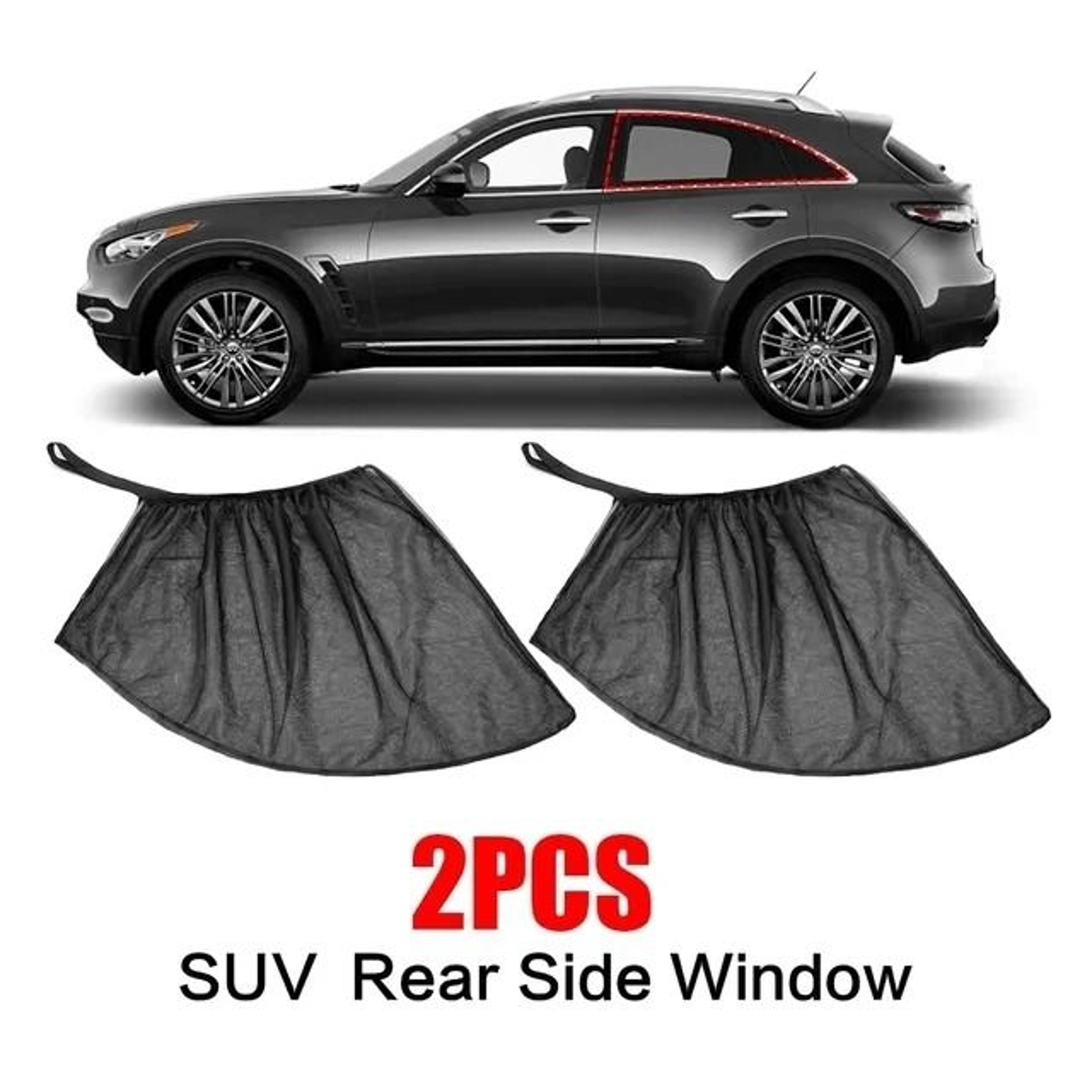 Car Rear Side Window Sunshade UV Protect Mesh Privacy Curtain 6