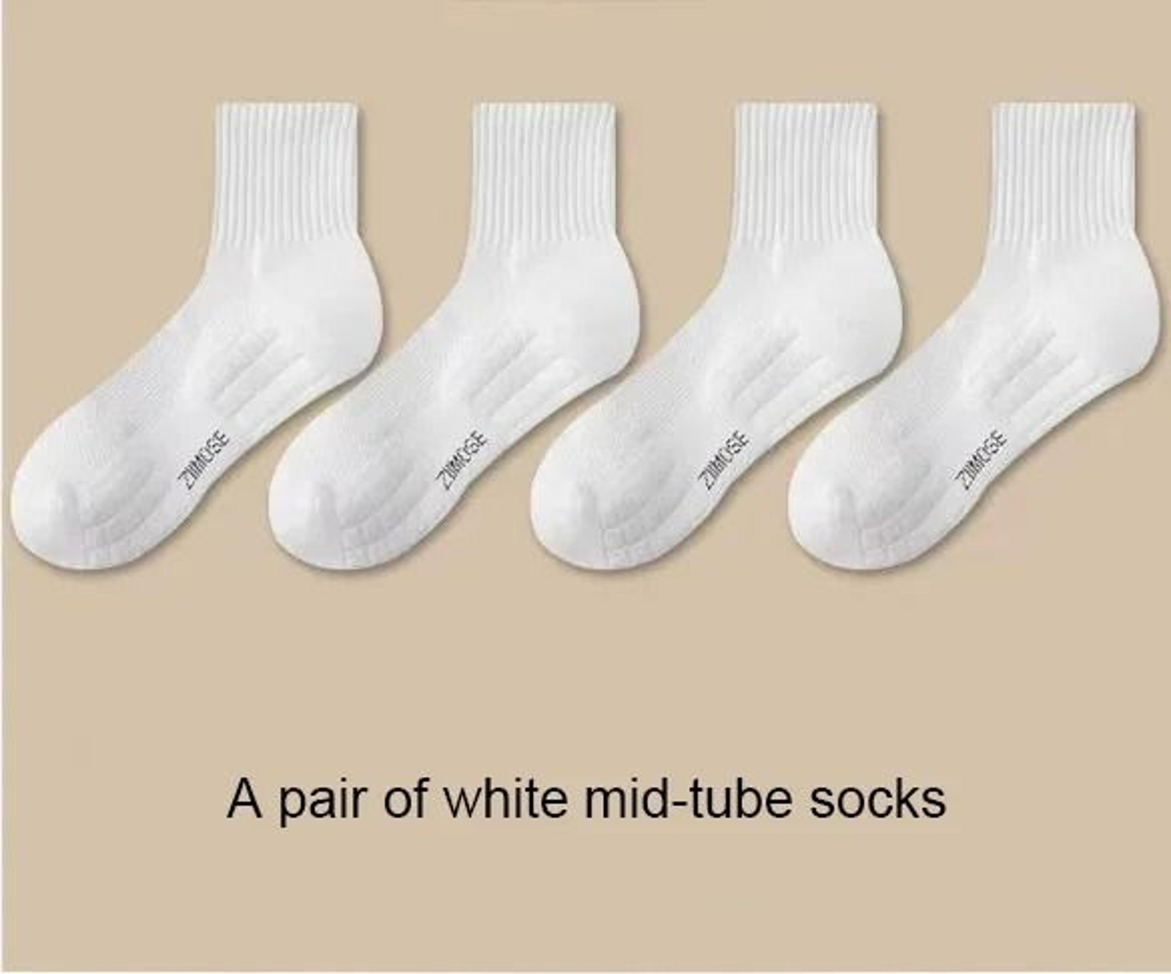 Mens Cotton Mid Tube Sports Socks With Thick Towel Bottom And Deodorizing Comfort 10