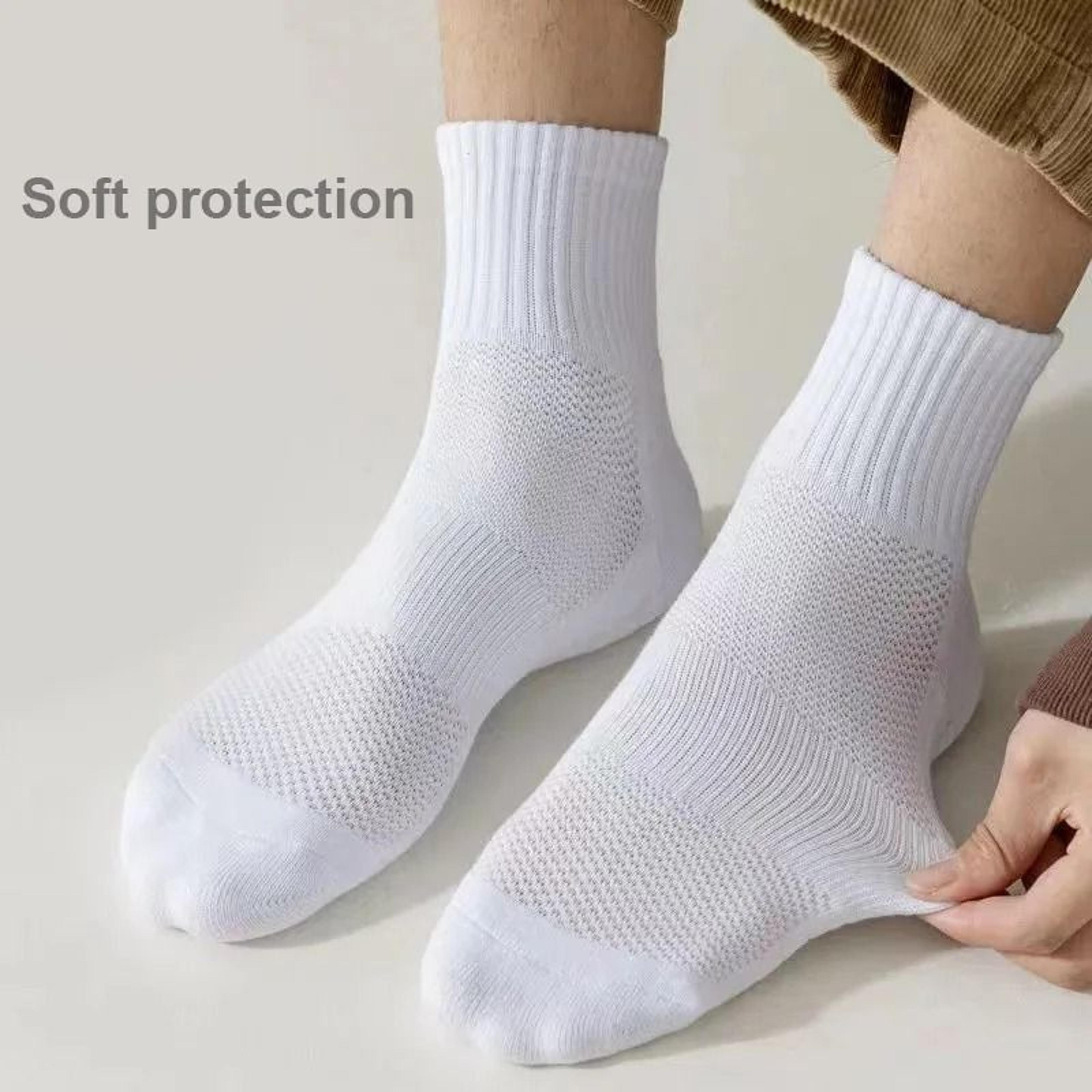 Mens Cotton Mid Tube Sports Socks With Thick Towel Bottom And Deodorizing Comfort 1
