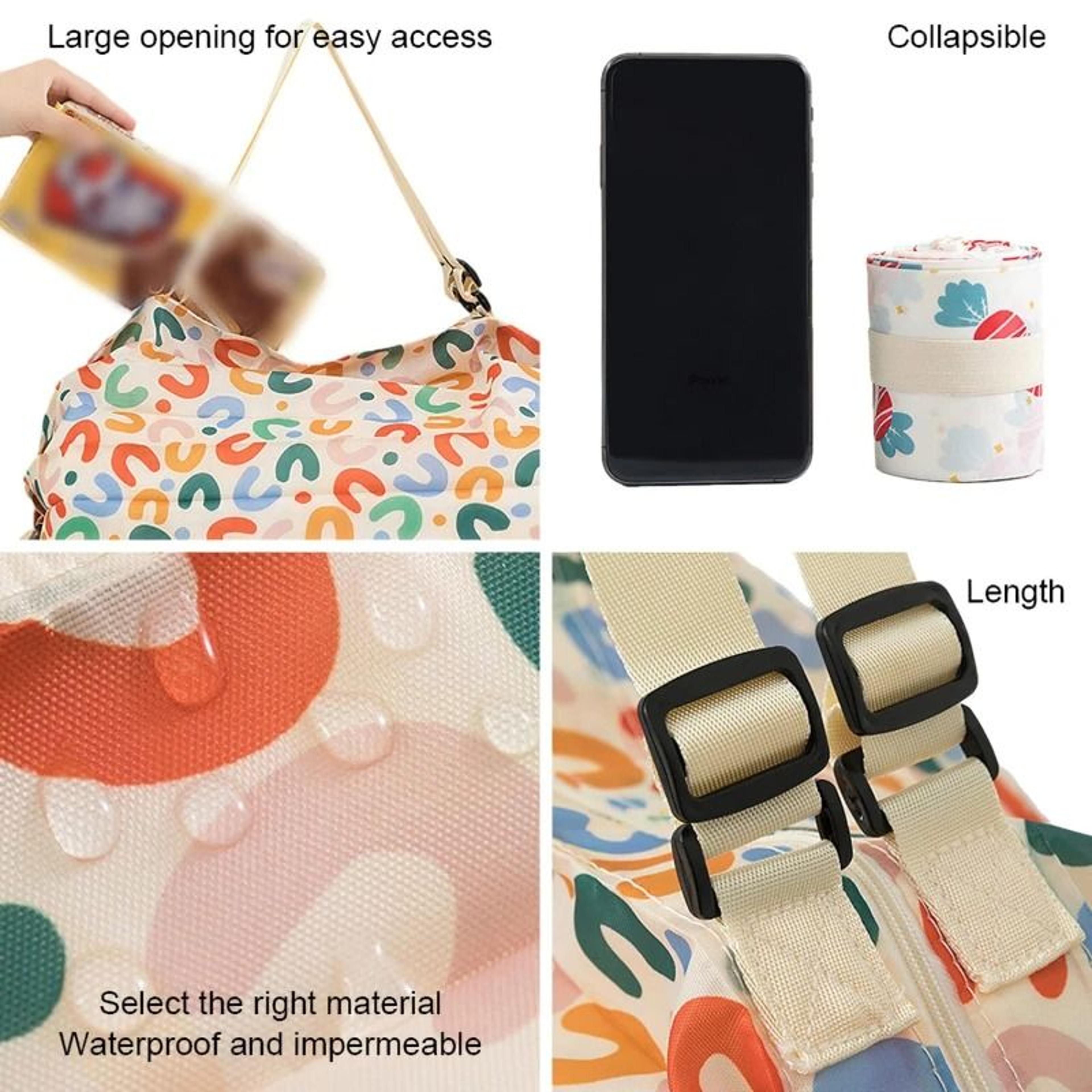 Foldable Waterproof Shopping Bag Portable Travel Storage Tote 4