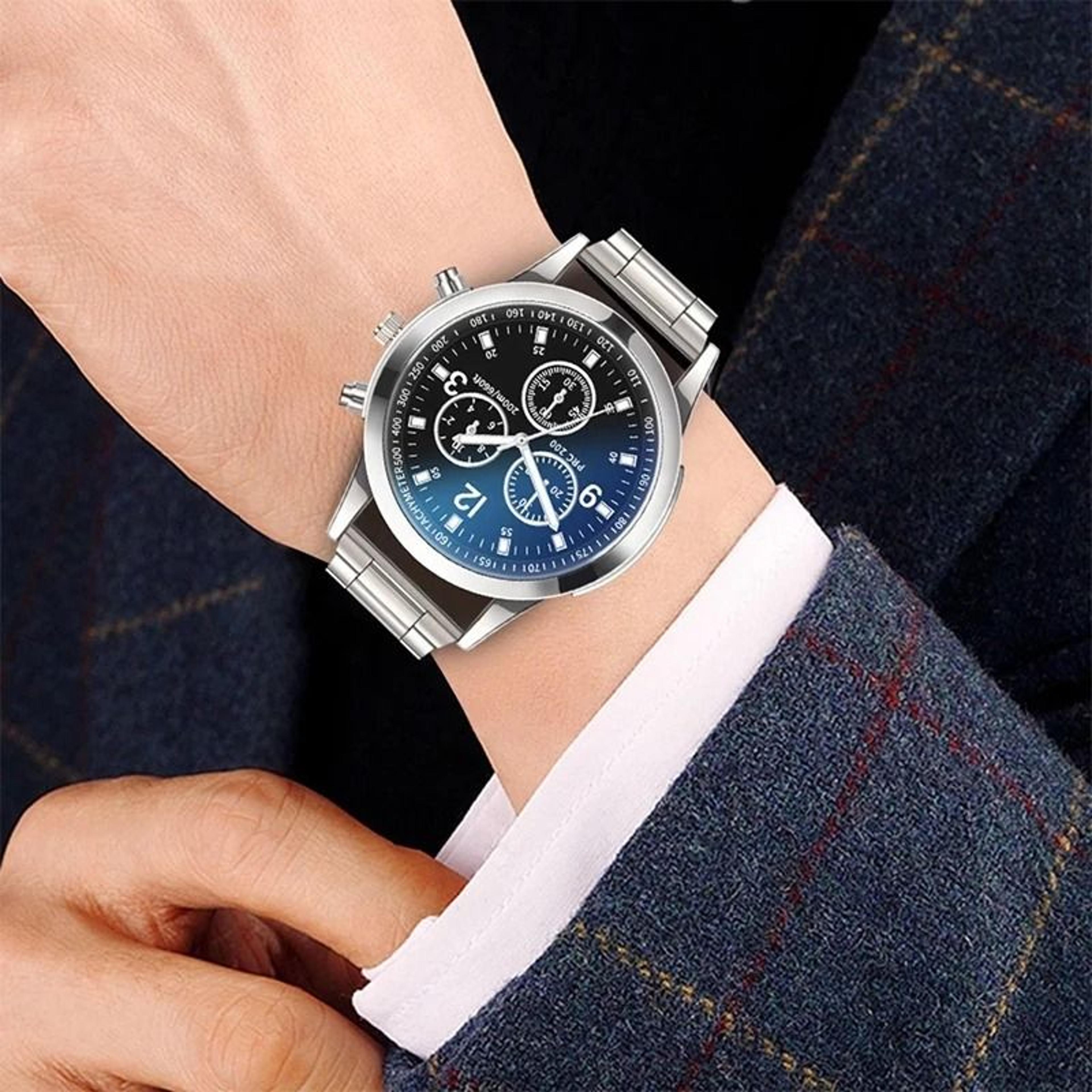 Men Business Watch With Steel Band And Bracelet Set 3
