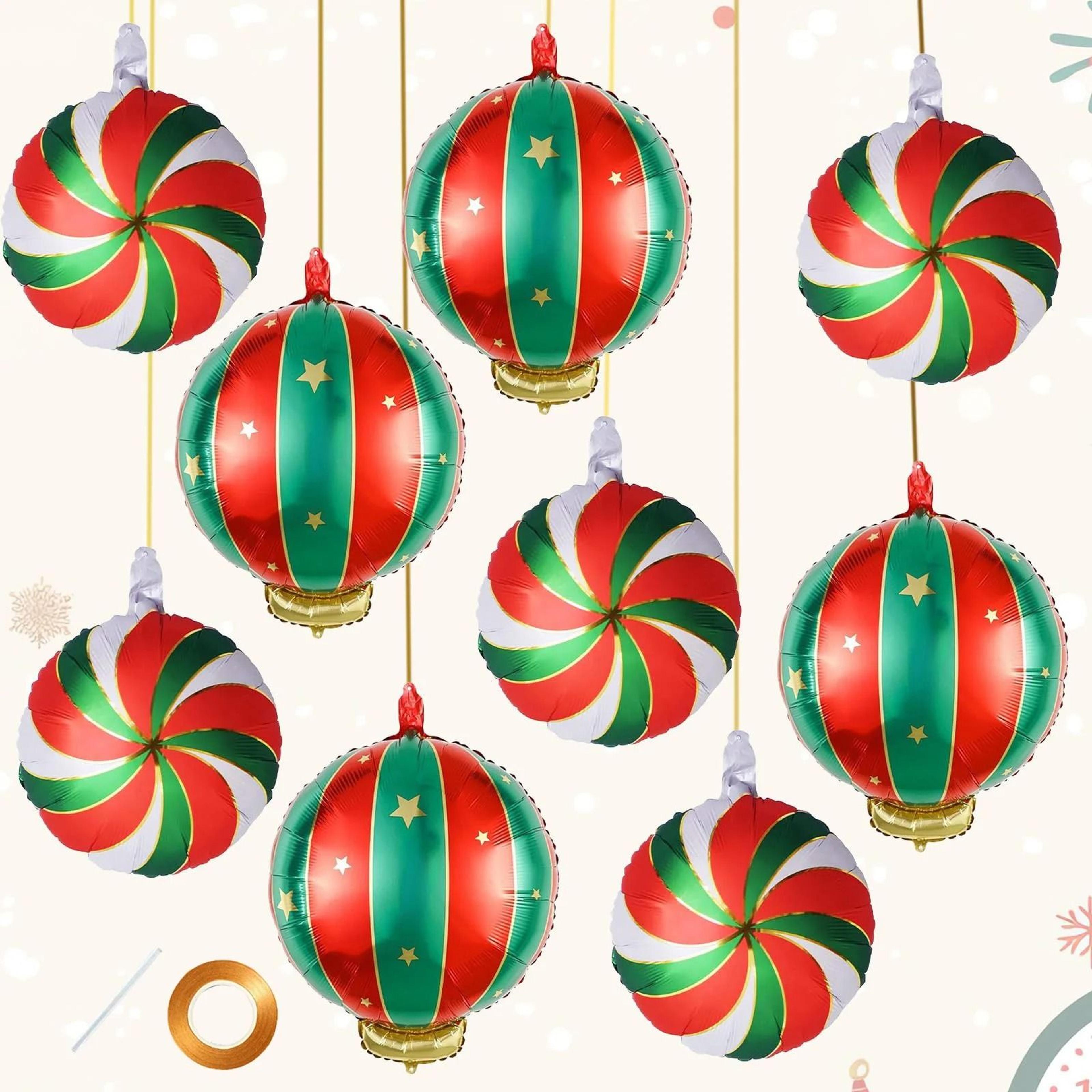 Christmas Round Candy Lollipop Foil Balloon Set 9 Pcs 0