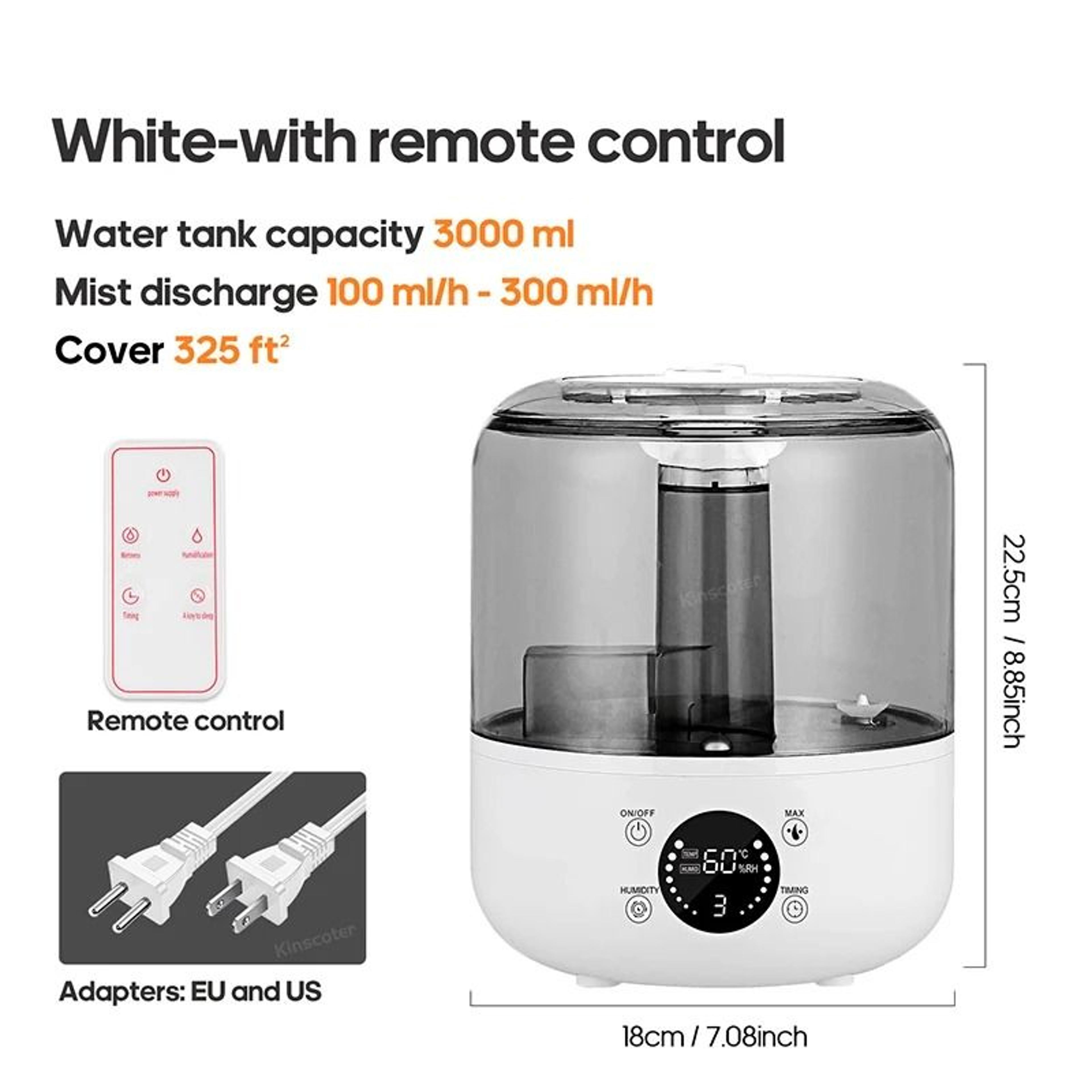KINSCOTER Large Capacity 3L Home Air Humidifier With Plant Mist And Remote Control 7