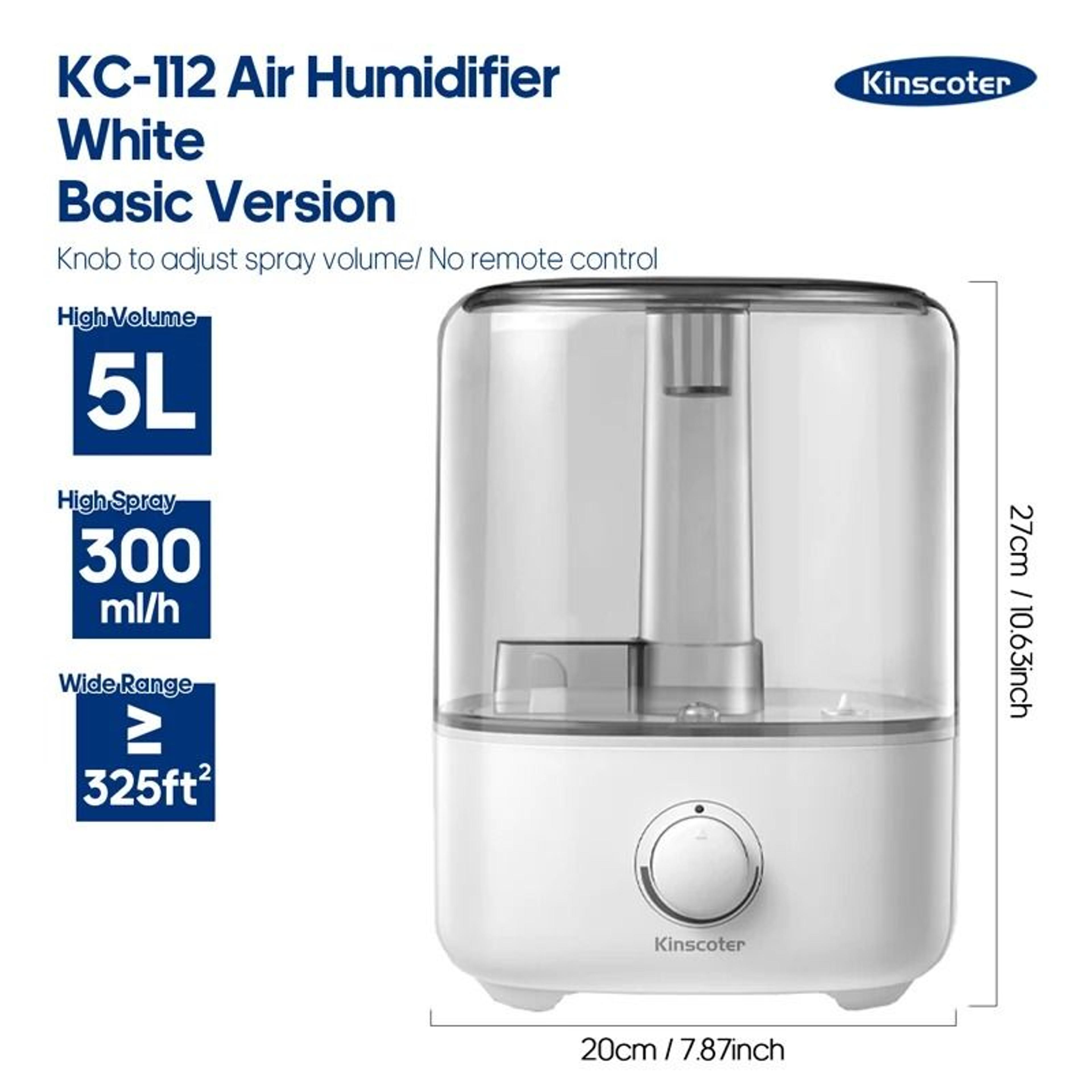 KINSCOTER Large Capacity 3L Home Air Humidifier With Plant Mist And Remote Control 12