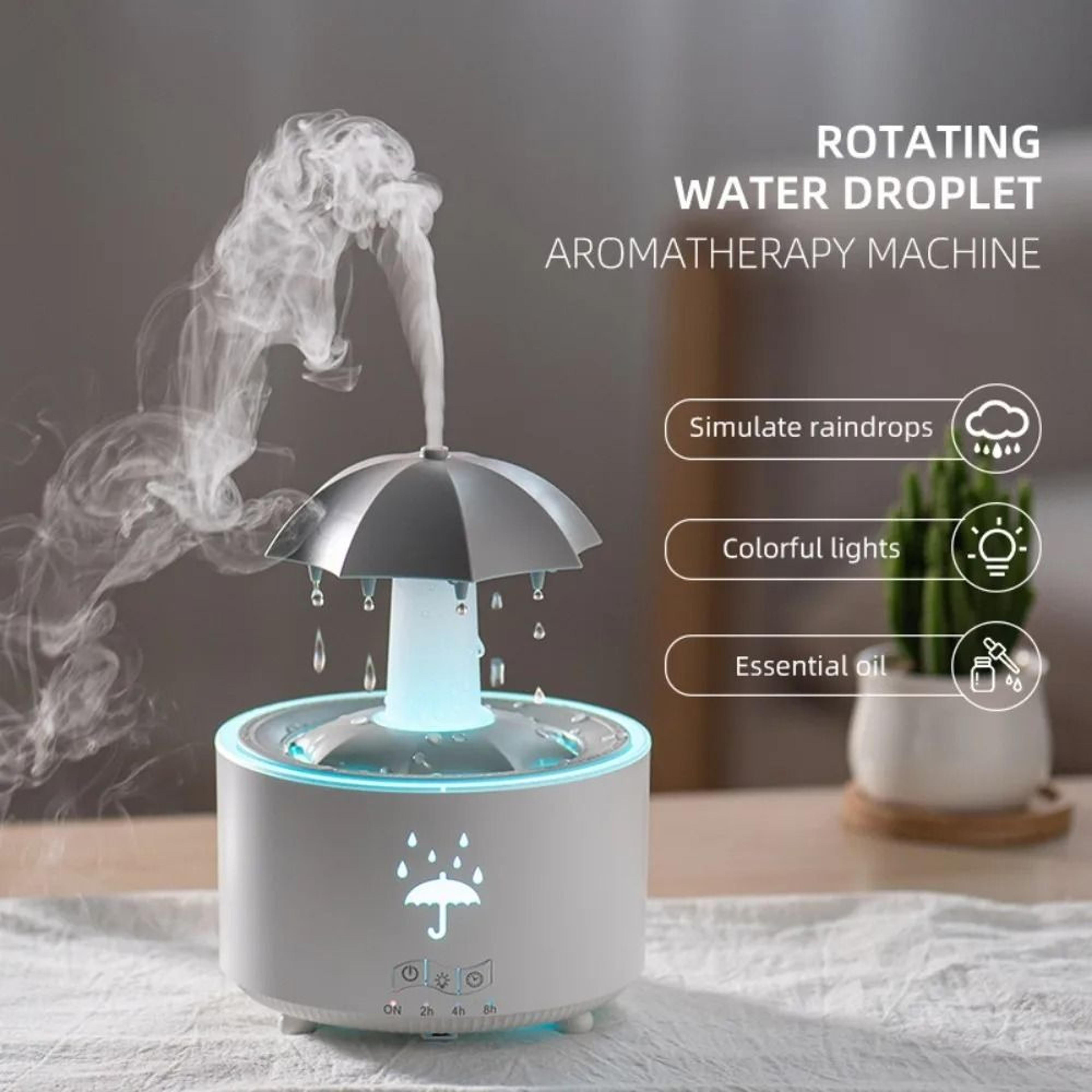 Rotating Umbrella Water Drop Air Humidifier With Colorful Night Lights And Quiet Mist Aroma Diffuse 1