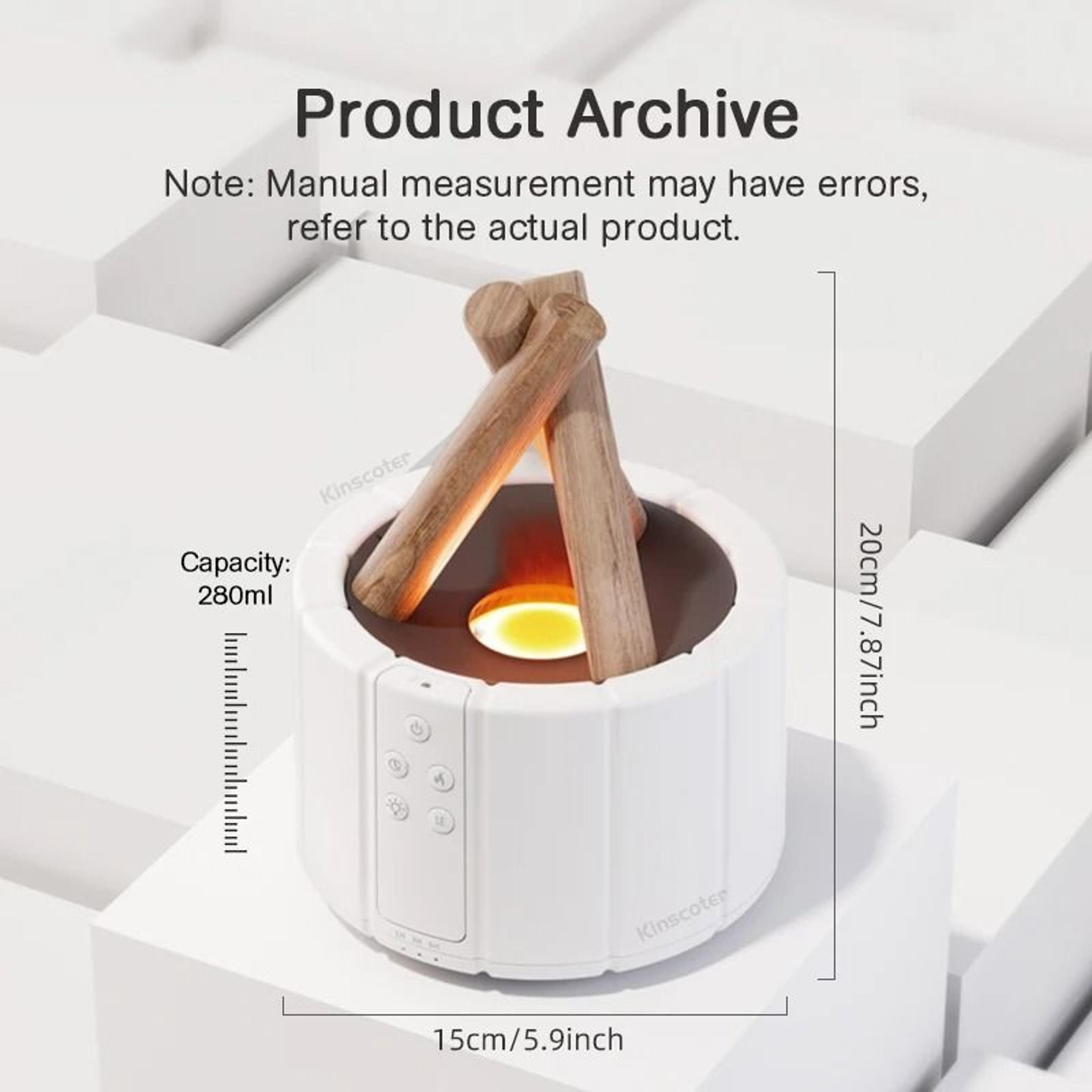 Kinscoter Simulated Flame Aroma Diffuser Bonfire Air Humidifier Ultrasonic Cool Mist Maker With LED 3