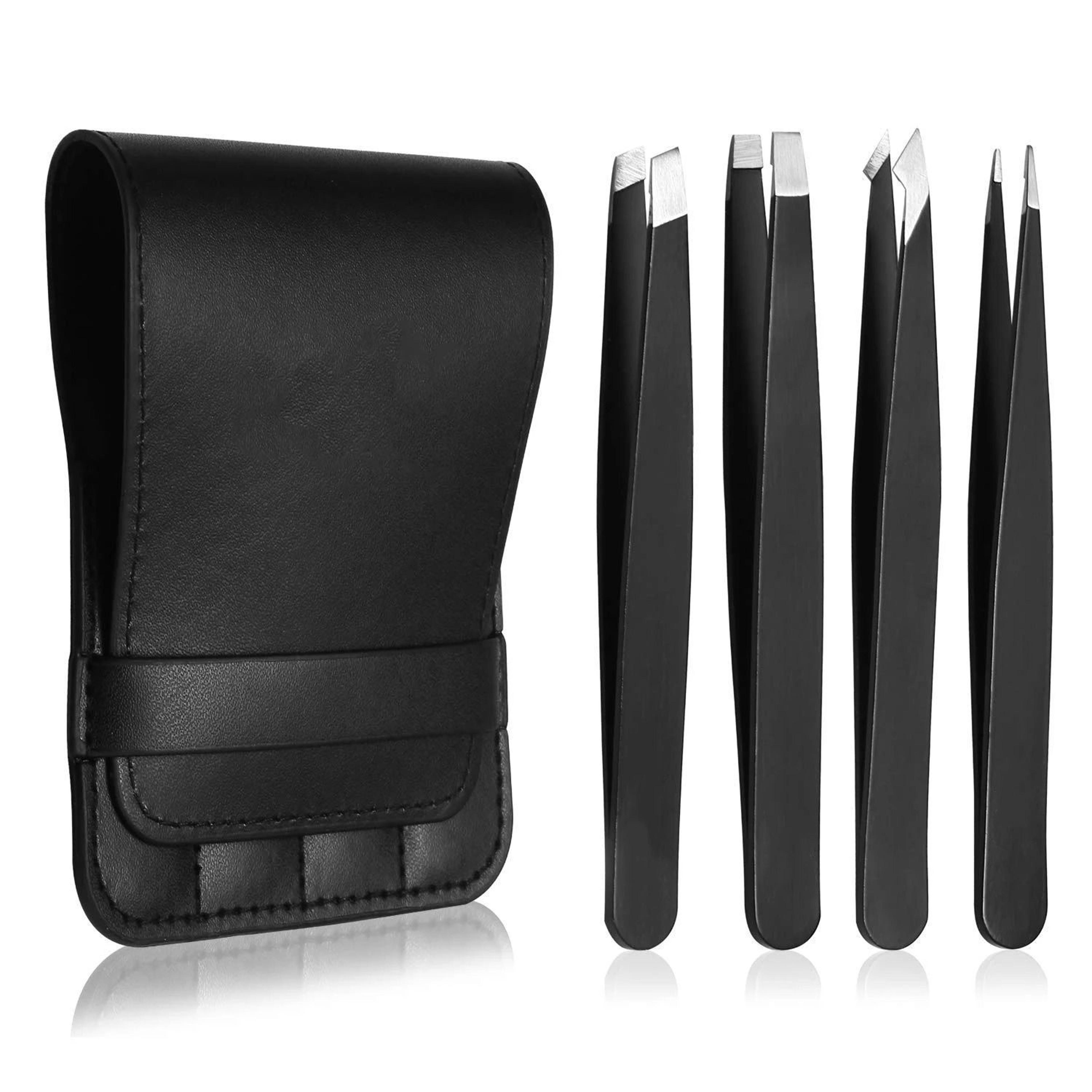 Premium Stainless Steel Tweezers Set 34 Pcs Precision Sharp Tip For Eyebrow Facial And Ingrown Hair 0