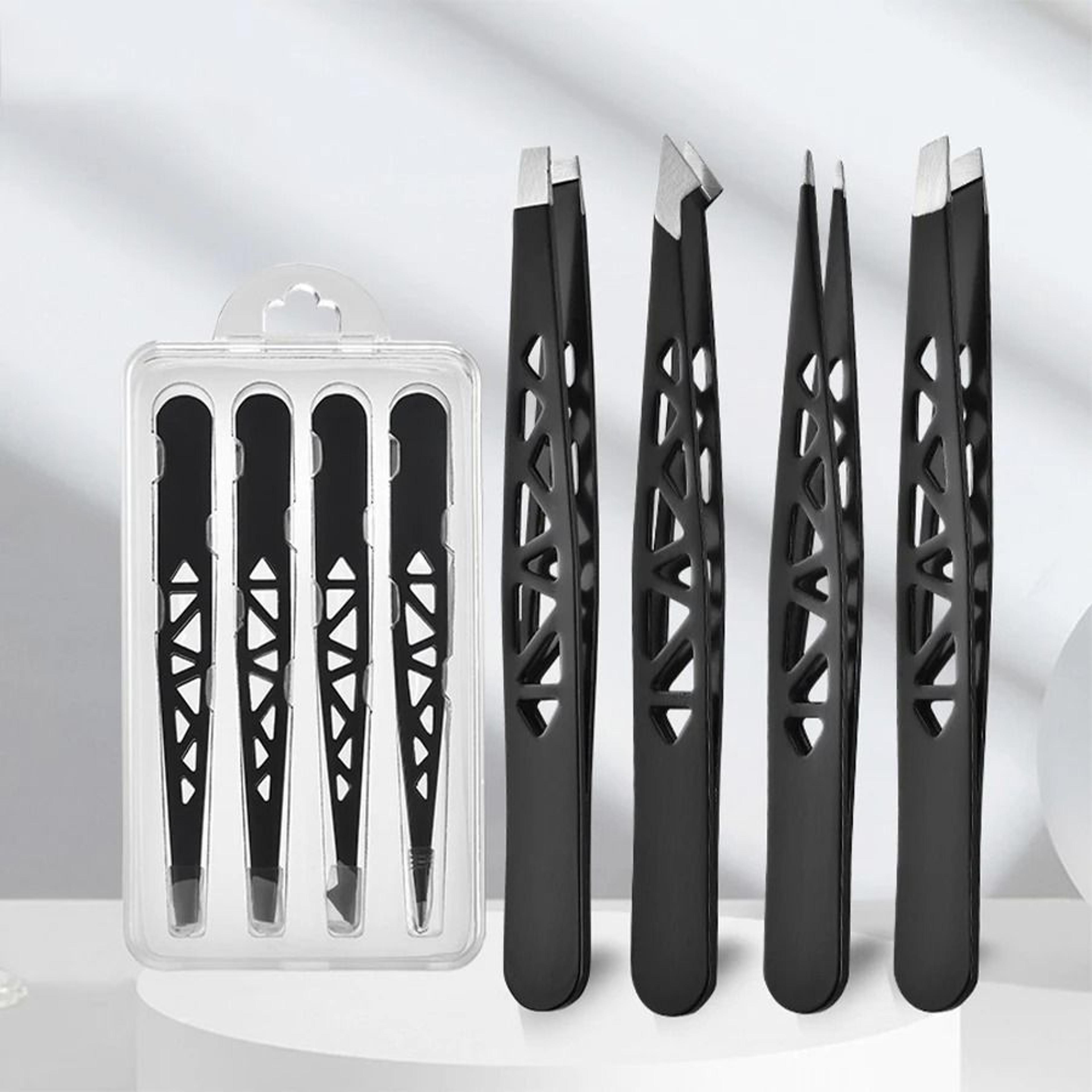 Premium Stainless Steel Tweezers Set 34 Pcs Precision Sharp Tip For Eyebrow Facial And Ingrown Hair 10