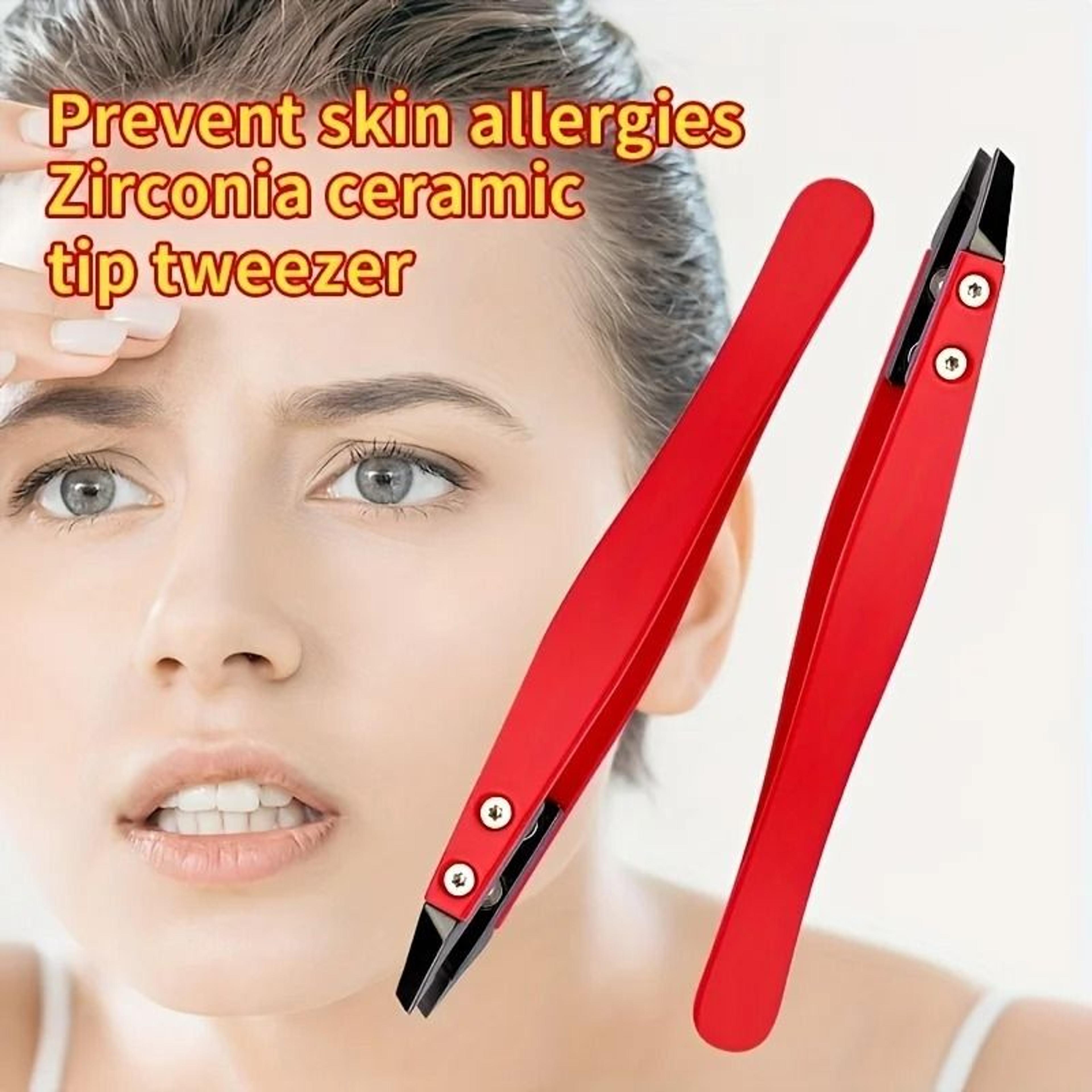 Zirconia Ceramic Pointed Tweezers Stainless Steel Precision Eyebrow And Hair Removal Tool 5