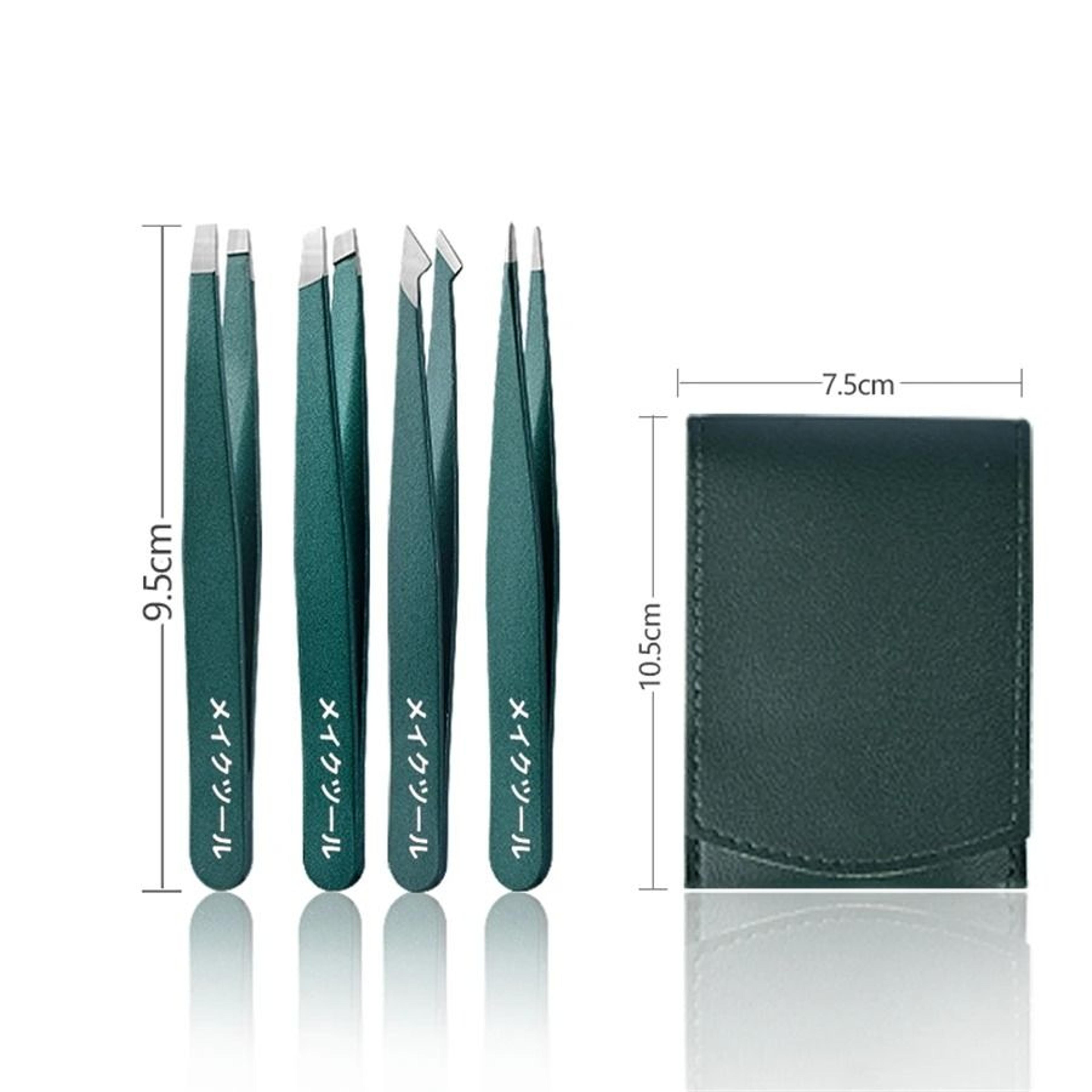 4 Piece Stainless Steel Tweezer Set Unisex Professional Precision For Facial Hair Eyebrows Ingrown  6