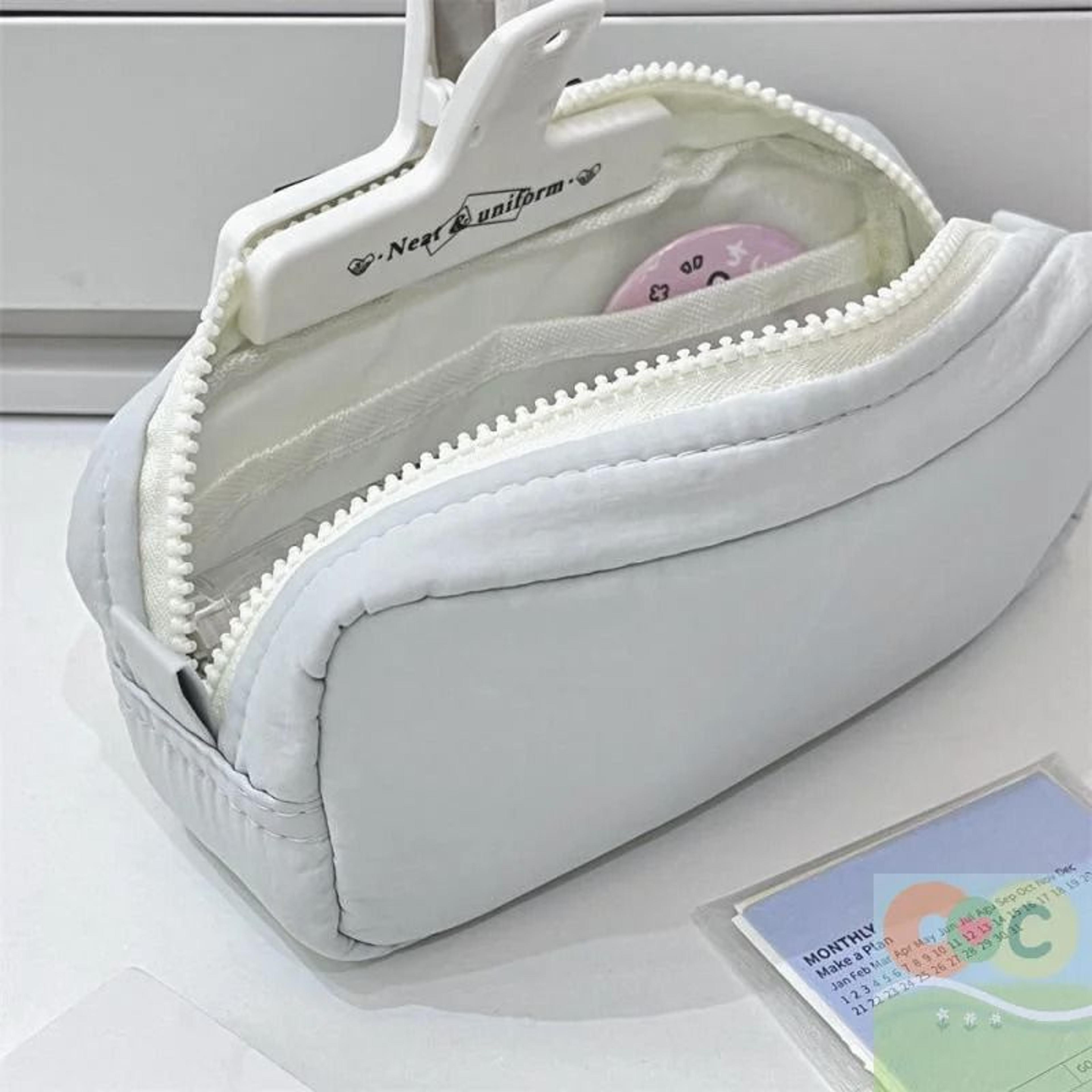 Simplicity Solid Color Pen Bag With Zipper For Large Capacity Stationery Organization 1