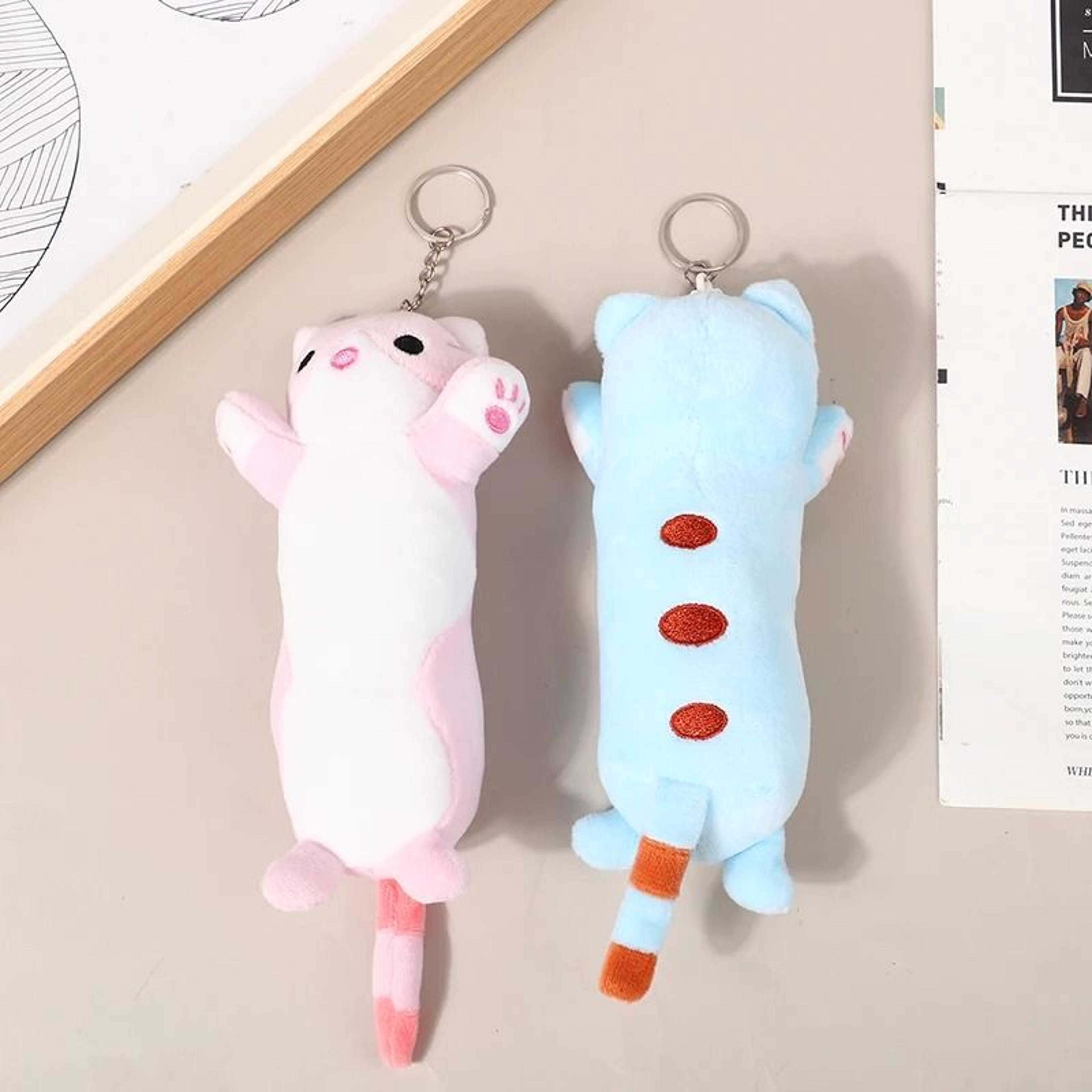 Lovely Long Cat Plush Doll Keychain For Kids And Girls Soft Stuffed Animal Pendant 1
