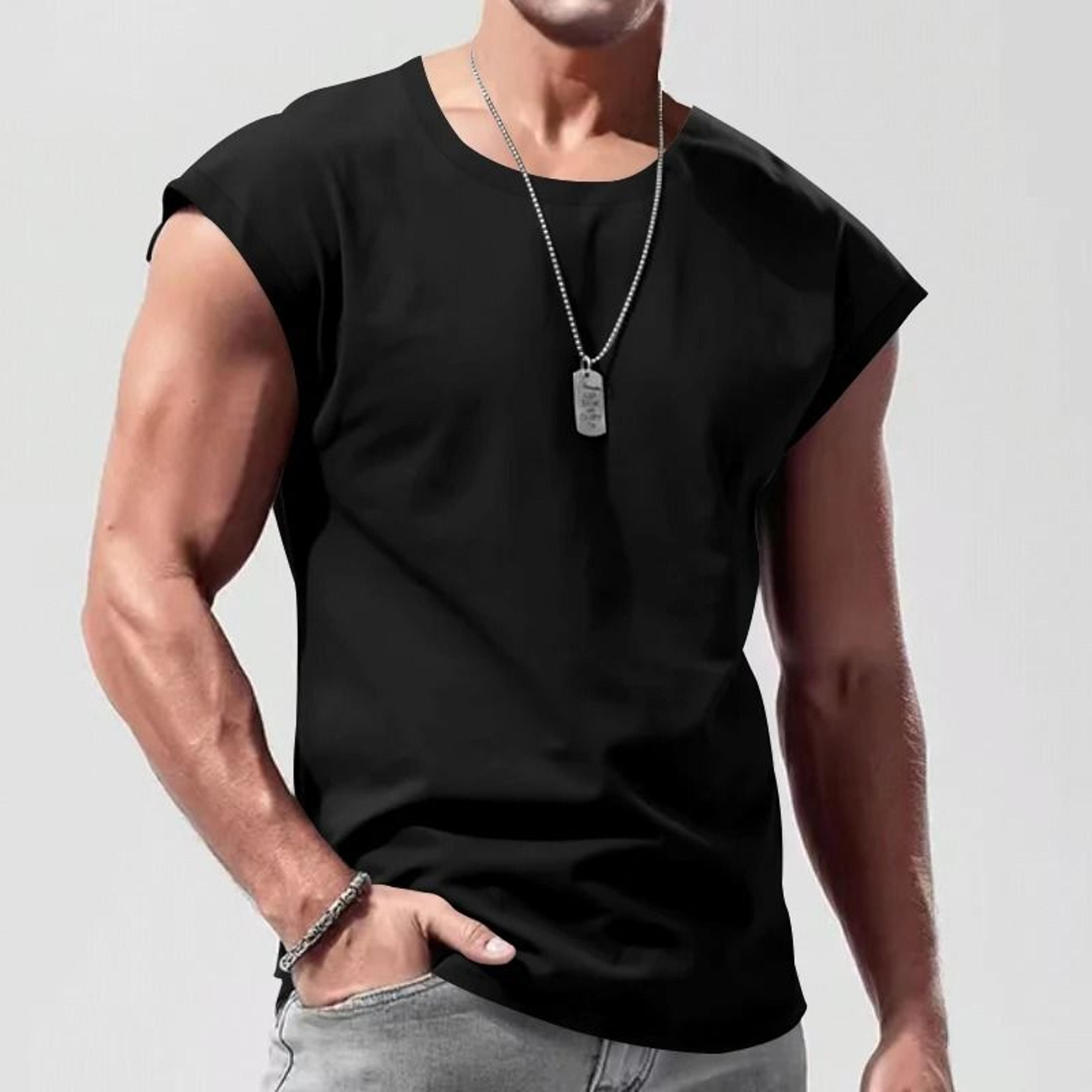 Mens Summer Sleeveless Loose Fit Sports TShirt Vest 6