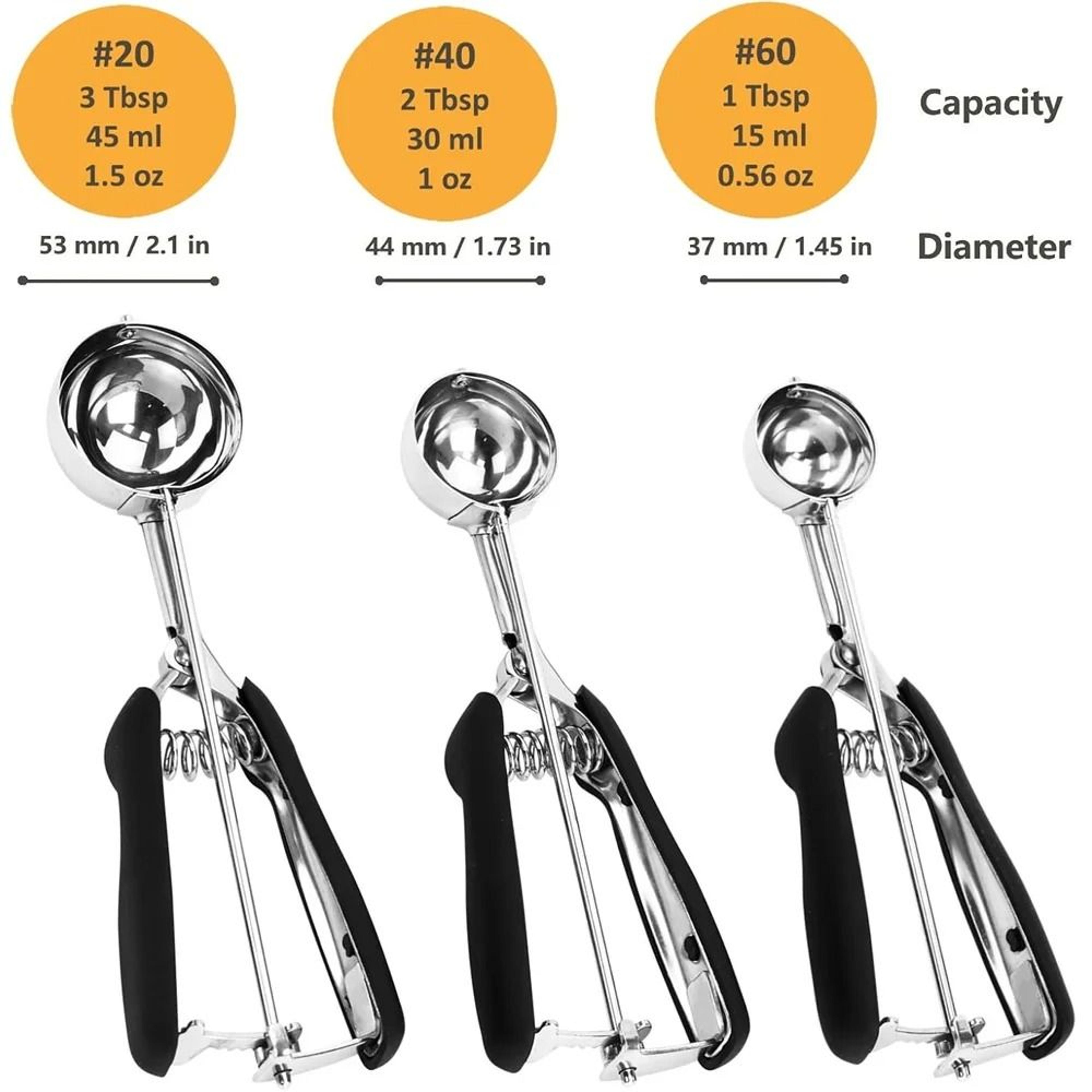 Stainless Steel Ice Cream And Cookie Dough Scoop With Trigger Release Handle 1