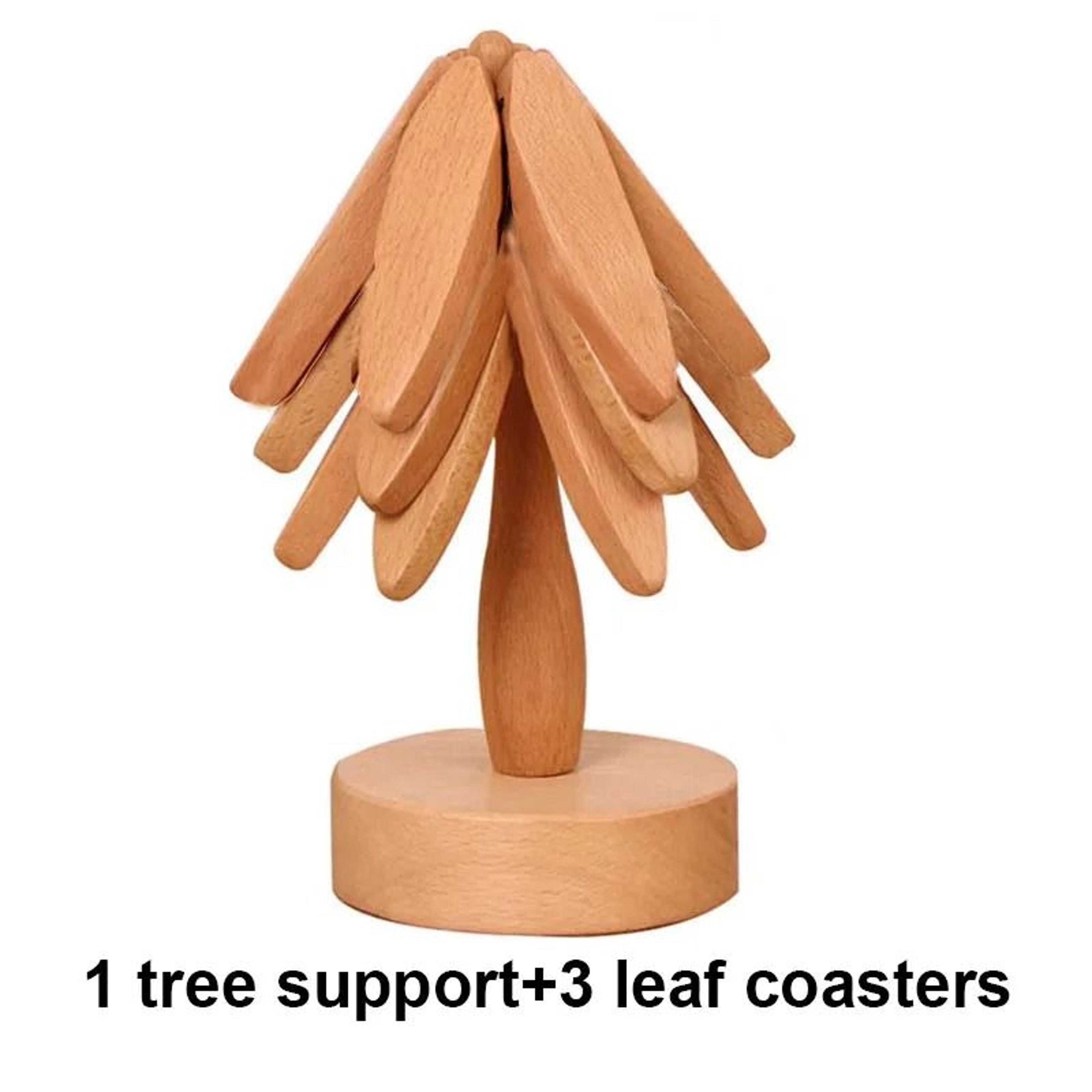 Wooden Tree Design Trivet Set Heat Resistant Table Mats For Pots And Cookware 7