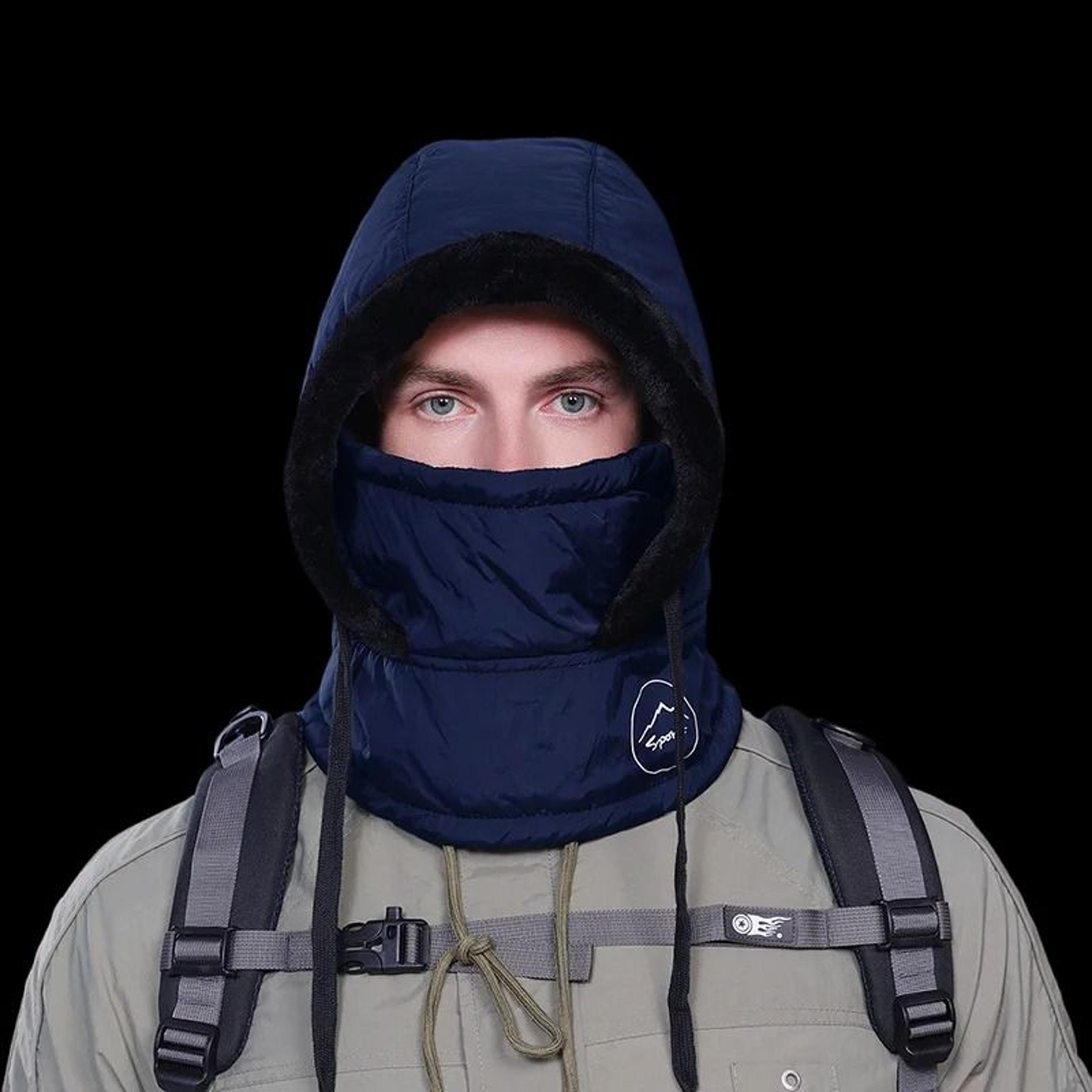 Unisex Plush Balaclava Hat Winter Warm Neck Scarf With Face Mask For Outdoor Sports 9