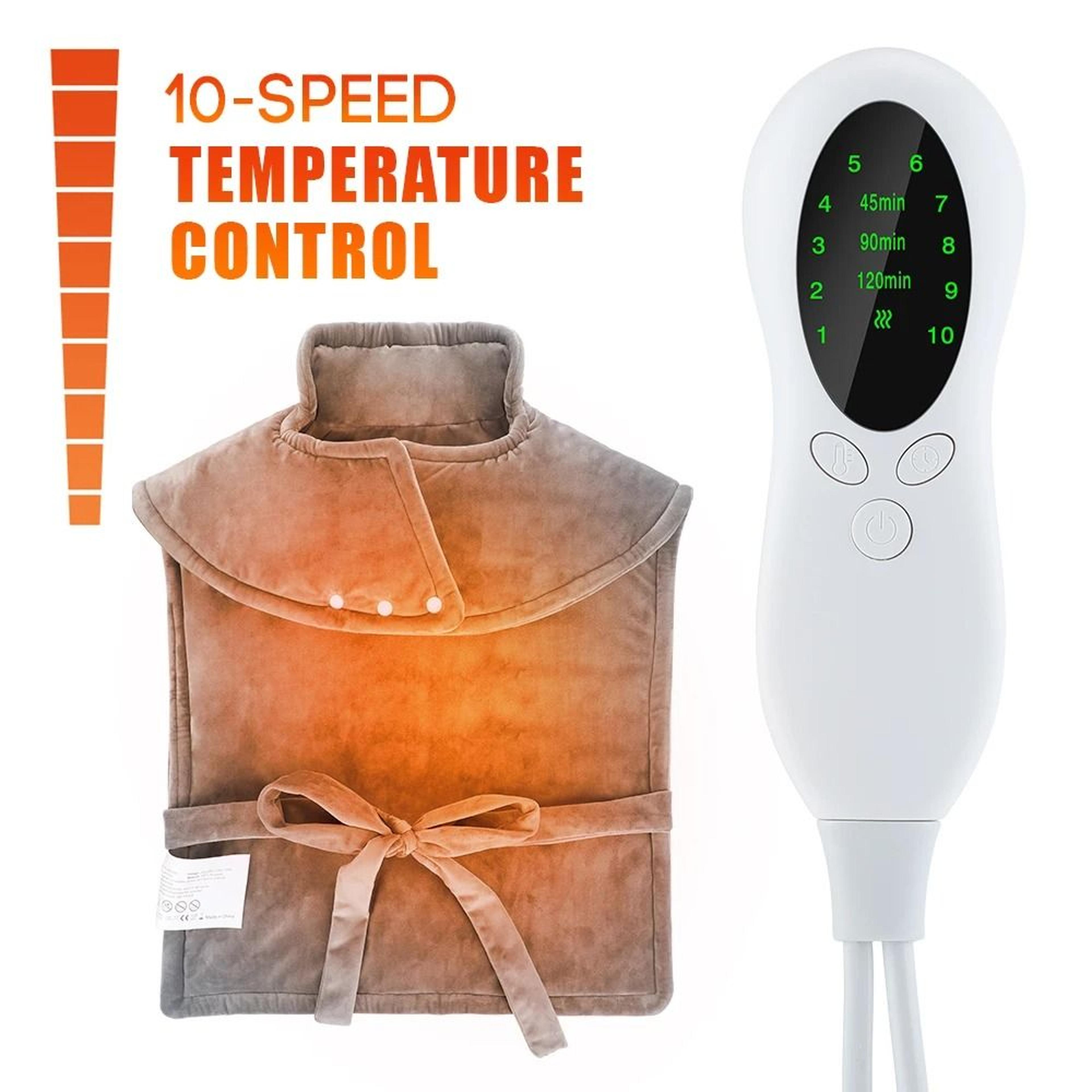 Electric Soft Heating Massage Shawl Blanket For Neck And Back With Adjustable Heat Settings 1