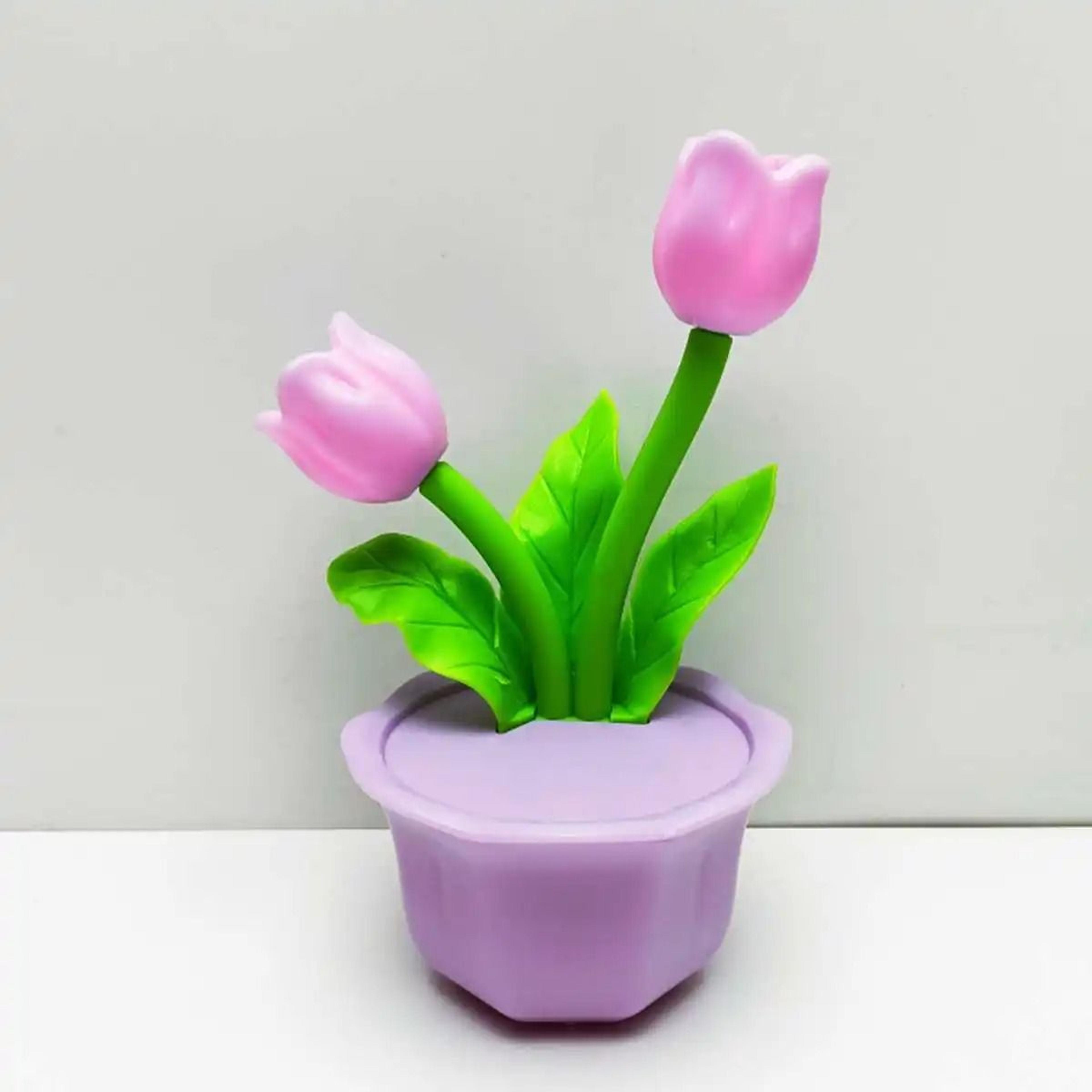 Artificial Tulip Table Lamp Bedside Night Light Flower Ambient LED Home Decoration 9