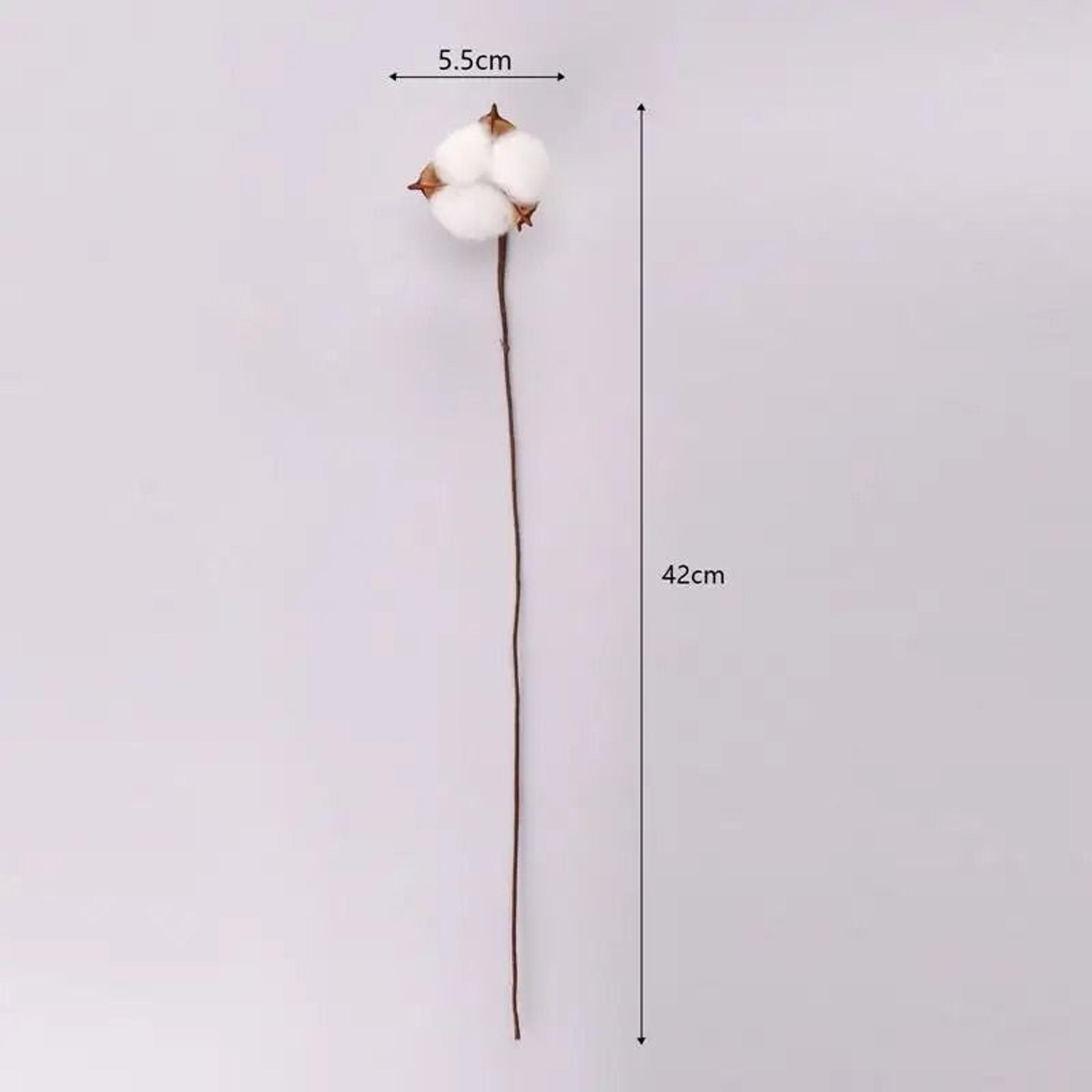Artificial Cotton Flower Branch With Eucalyptus Leaves Home Wedding Decor 5