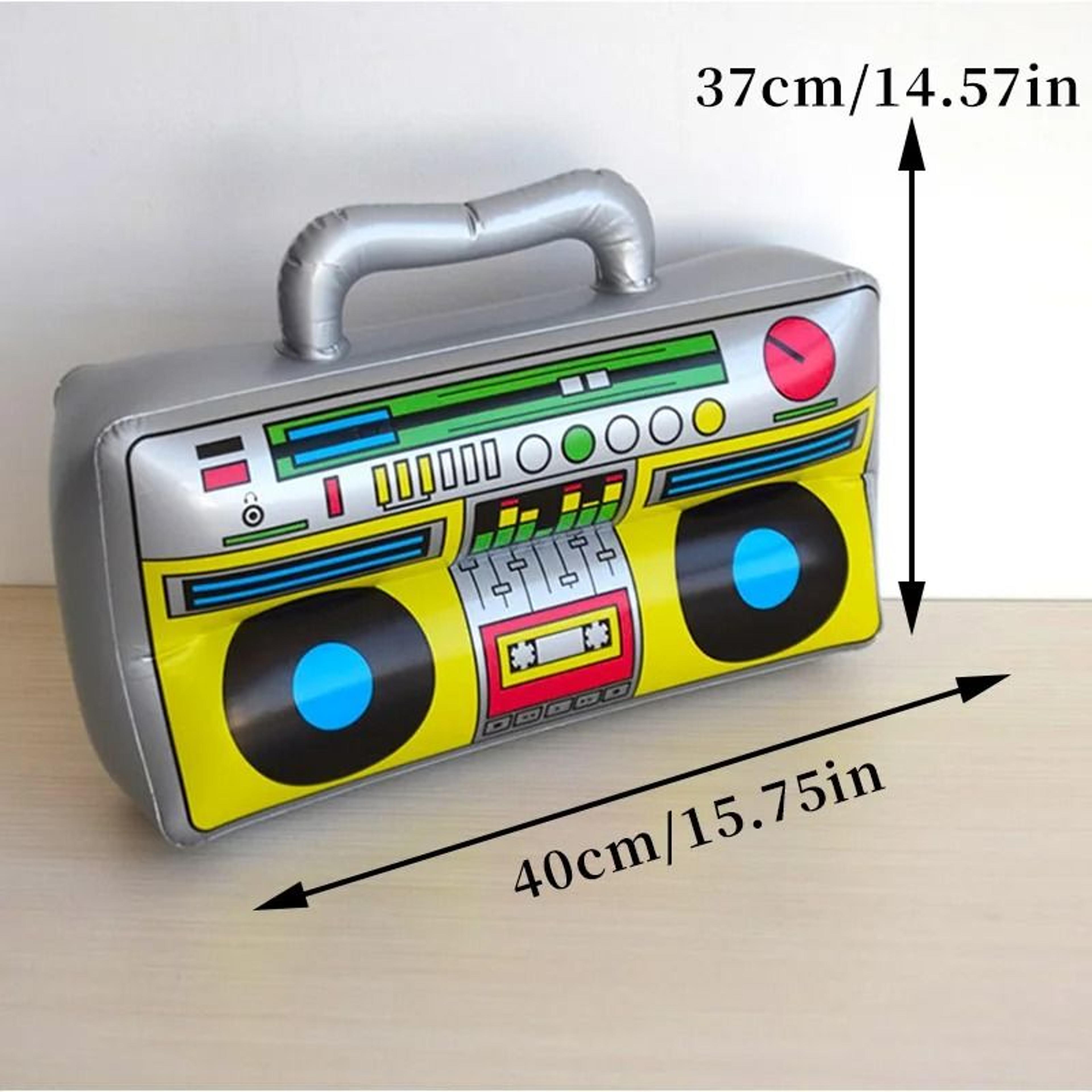 Inflatable Boombox And Microphone Set 80s 90s Theme Disco Party Props 4
