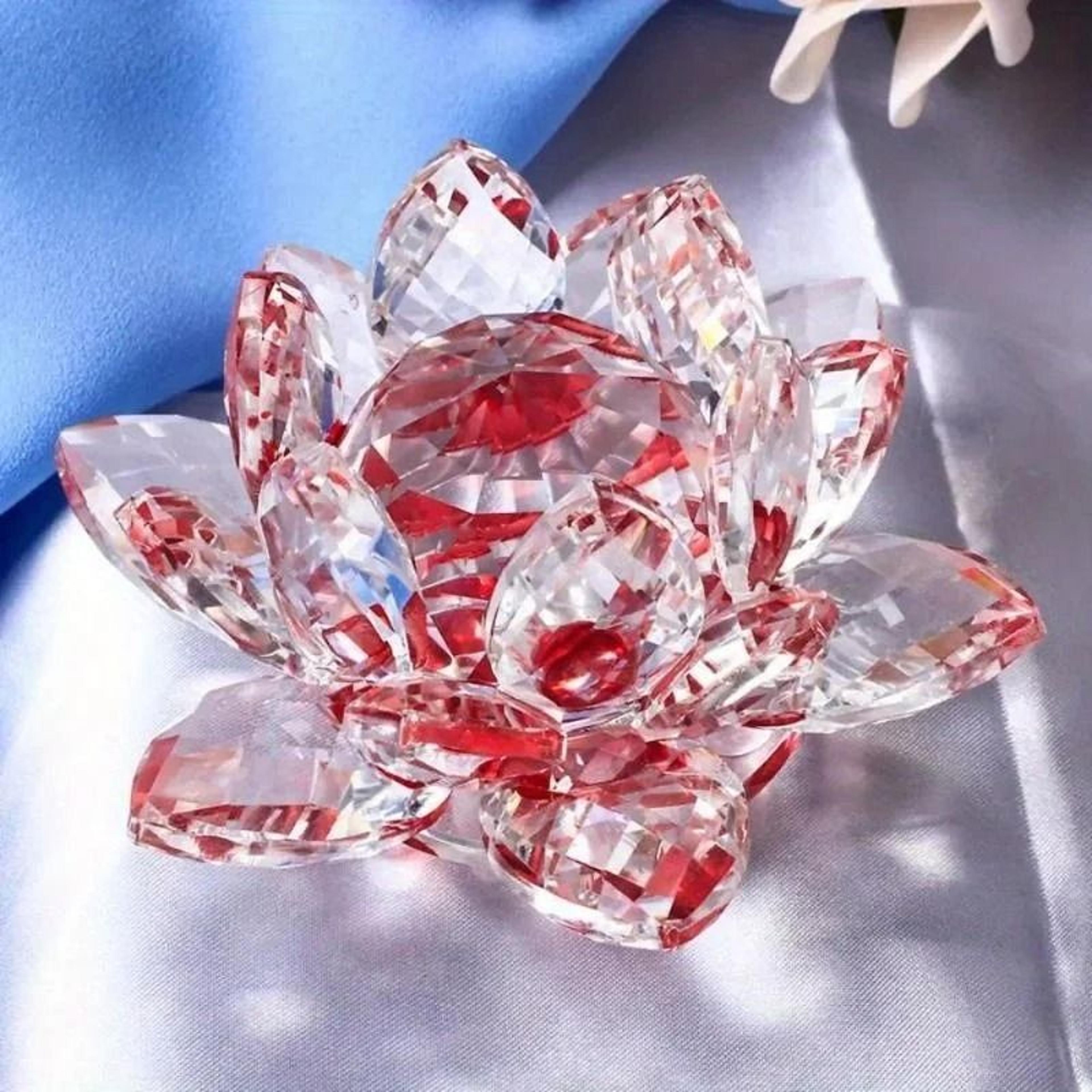 Crystal Lotus Flower Figurine Glass Decoration For Home And Wedding 10