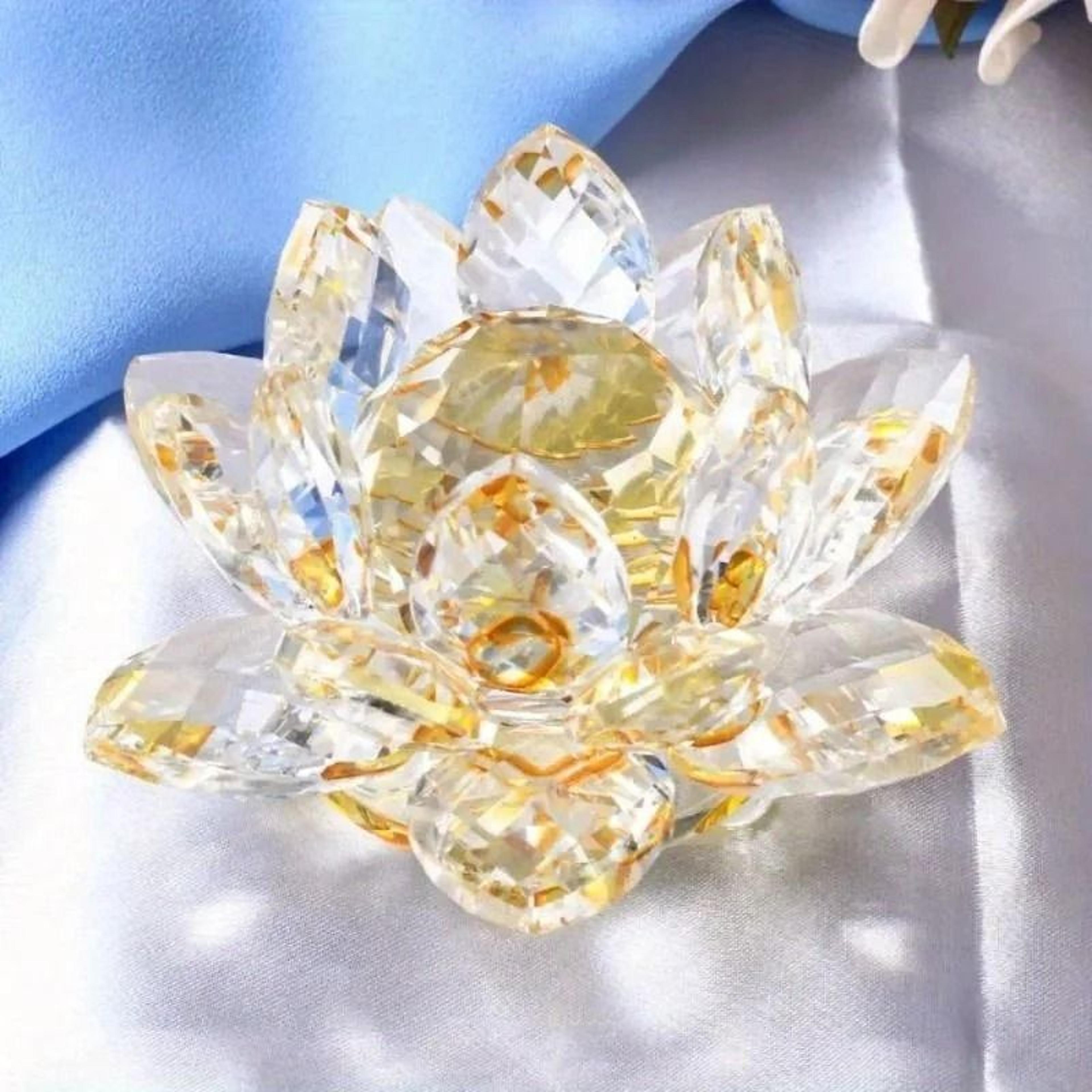 Crystal Lotus Flower Figurine Glass Decoration For Home And Wedding 12