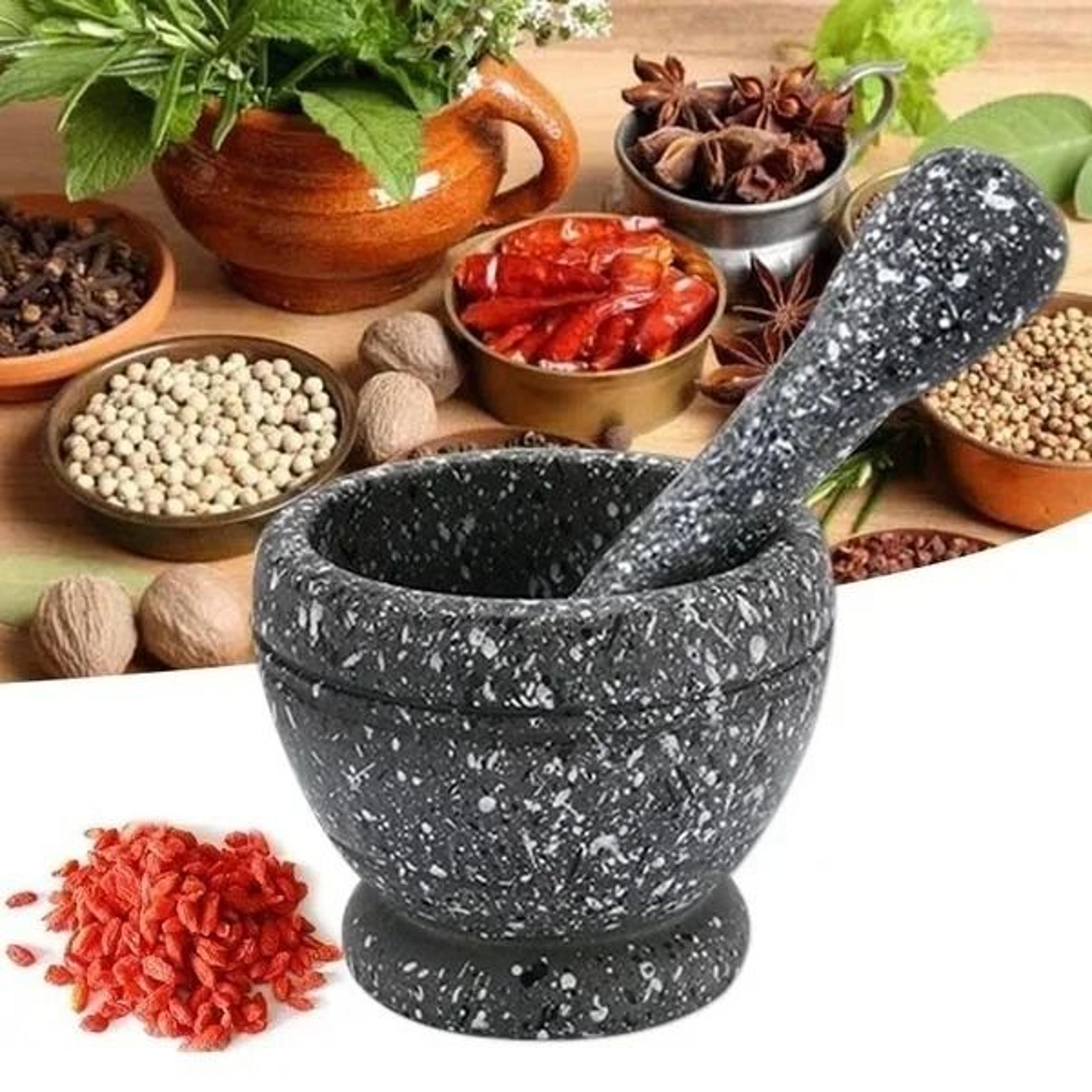 Resin Mortar And Pestle Set For Garlic Herb And Spice Grinding 0