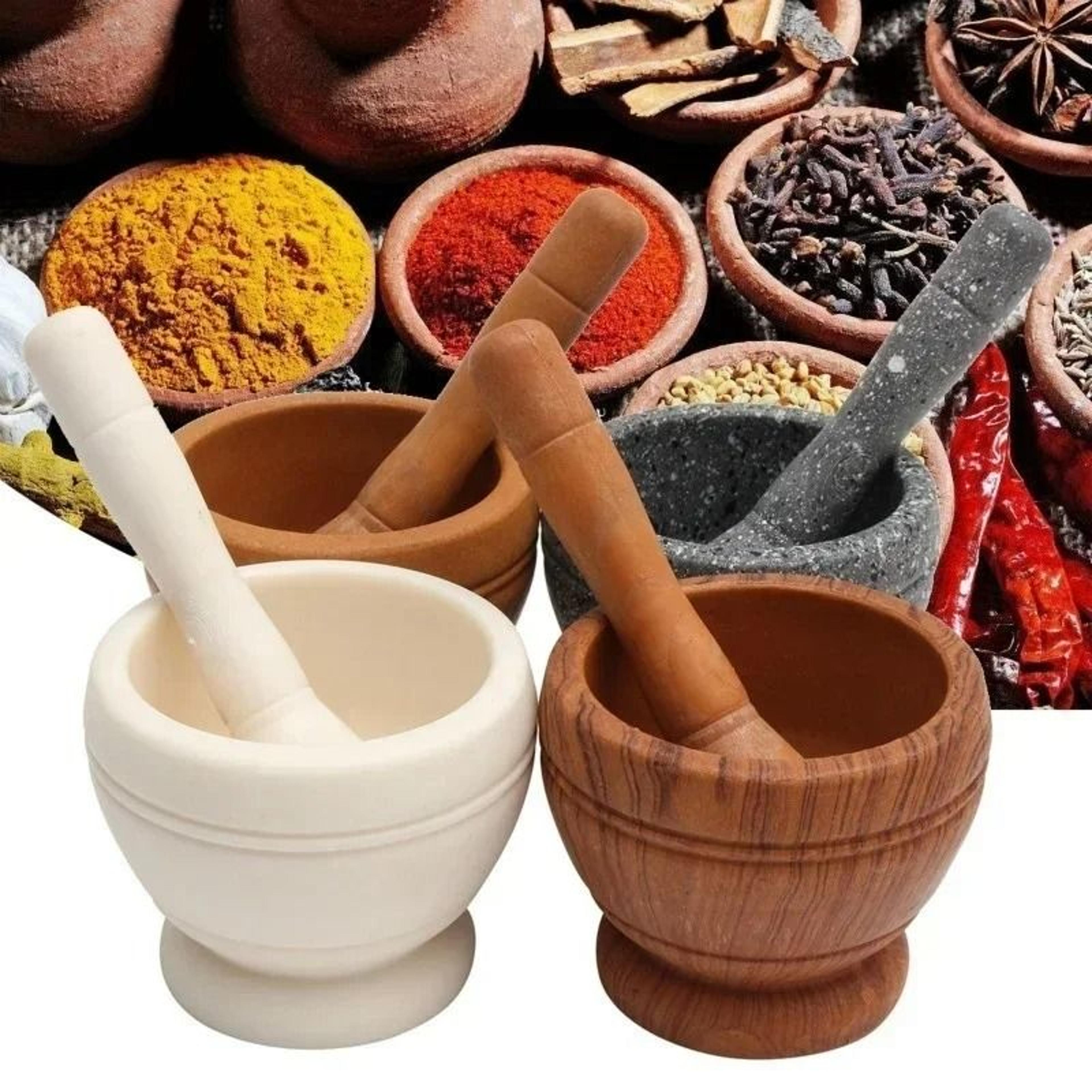 Resin Mortar And Pestle Set For Garlic Herb And Spice Grinding 2