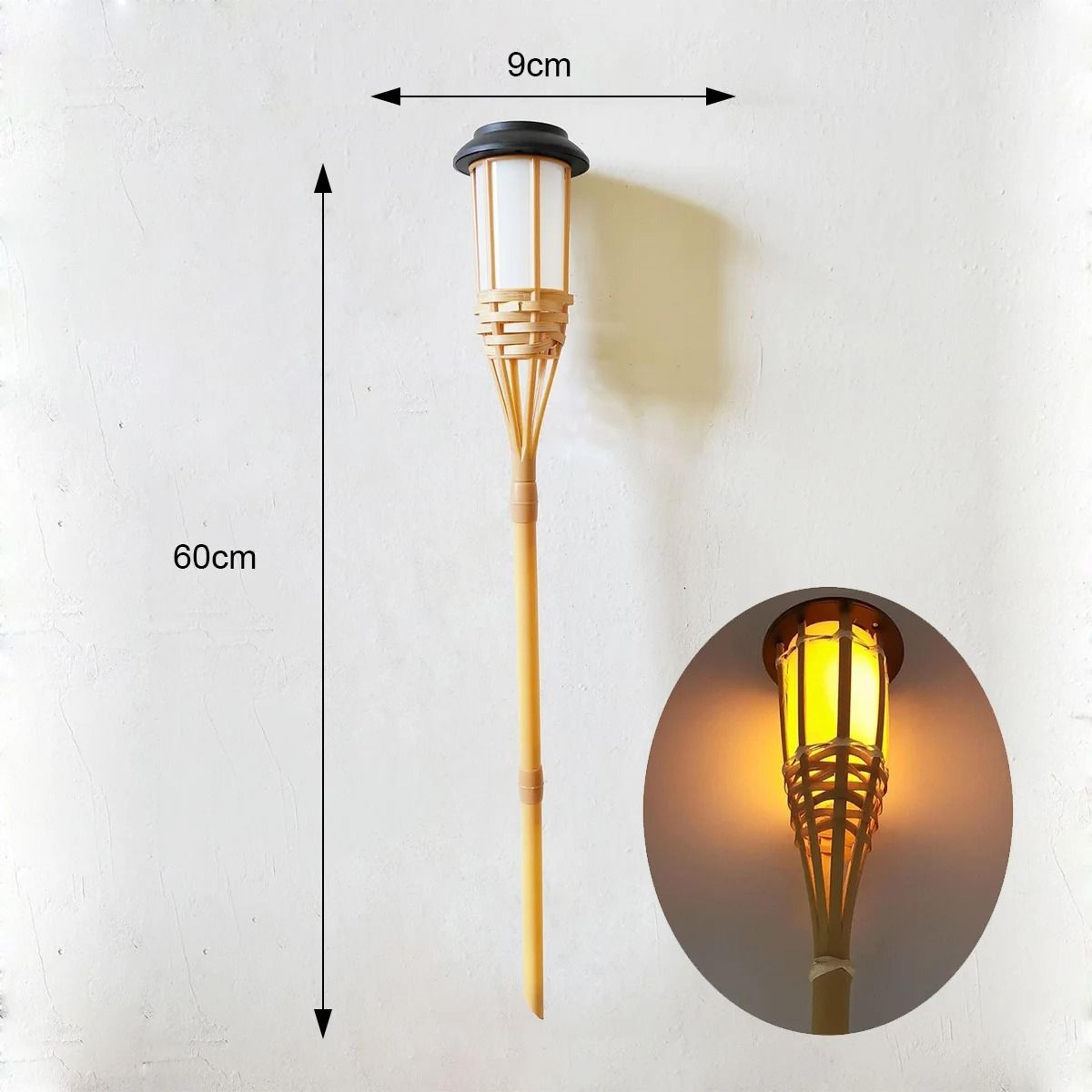 Solar Flickering Flame Torch Light Outdoor Garden Bamboo Pathway Decoration 1