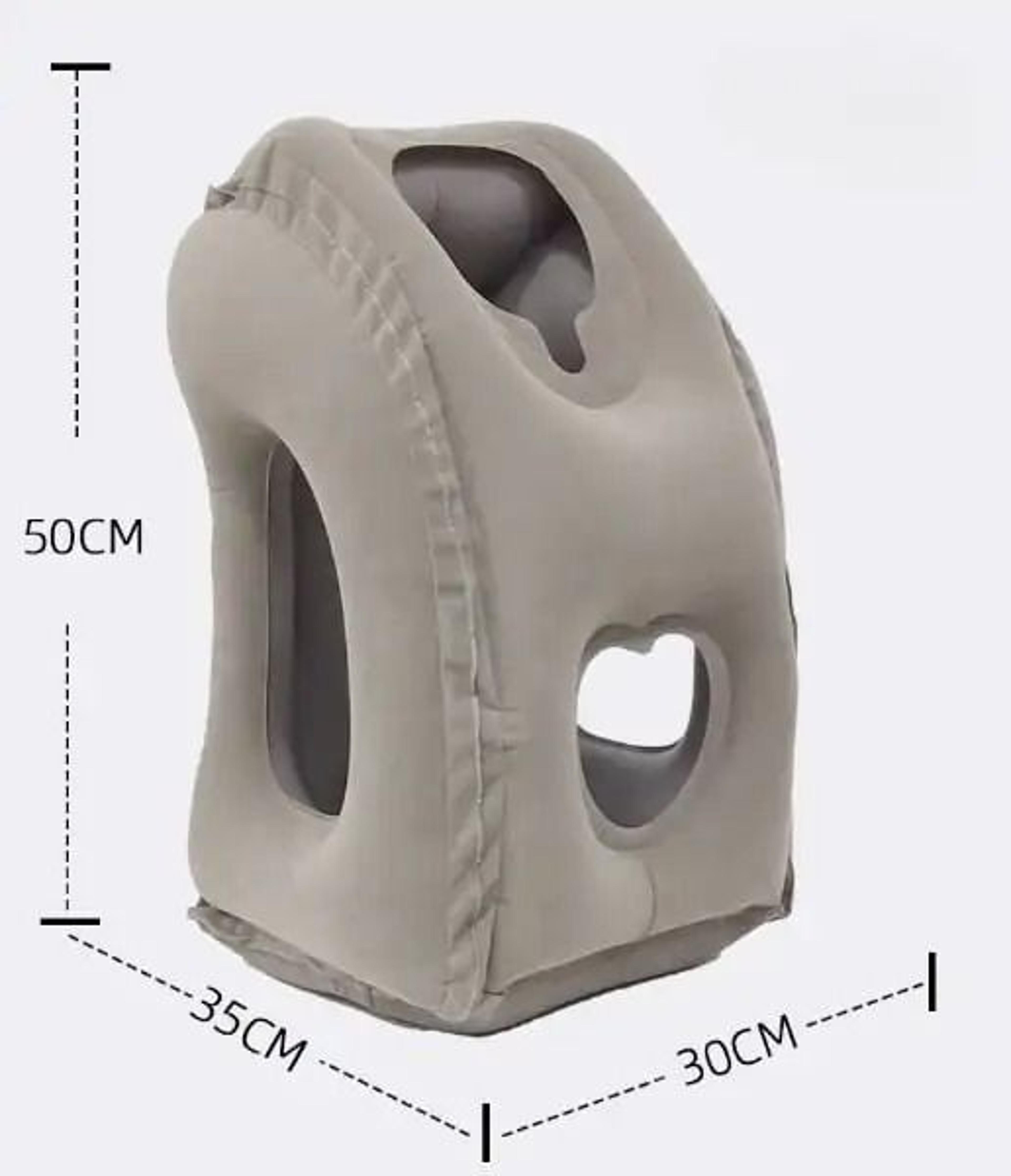 Inflatable Travel Pillow With Chin And Head Support For Airplane Car And Office 6