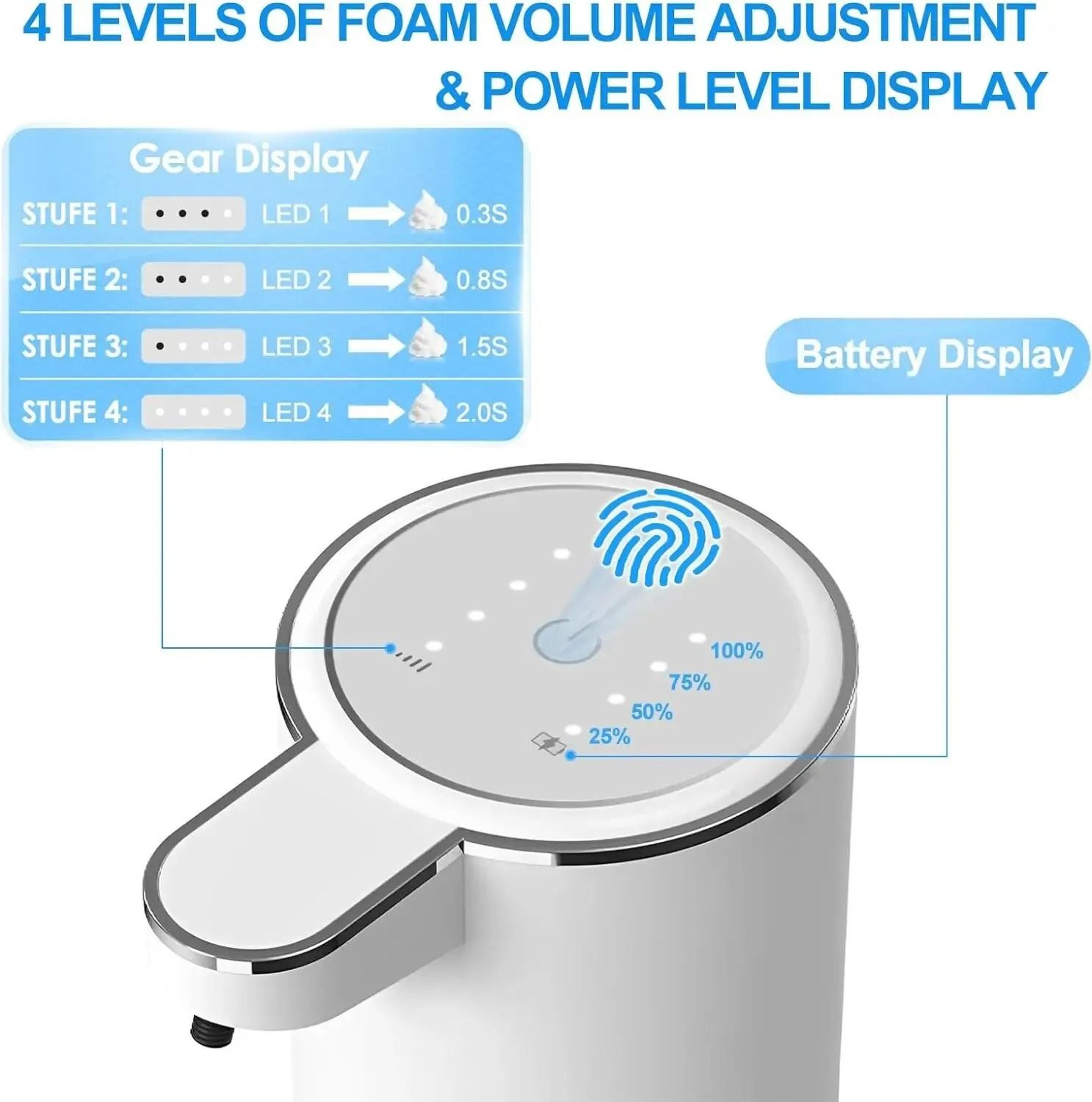 Automatic Soap Dispenser Touchless Foaming Dispenser 380ml USB Rechargeable Electric Foam Dispenser 1
