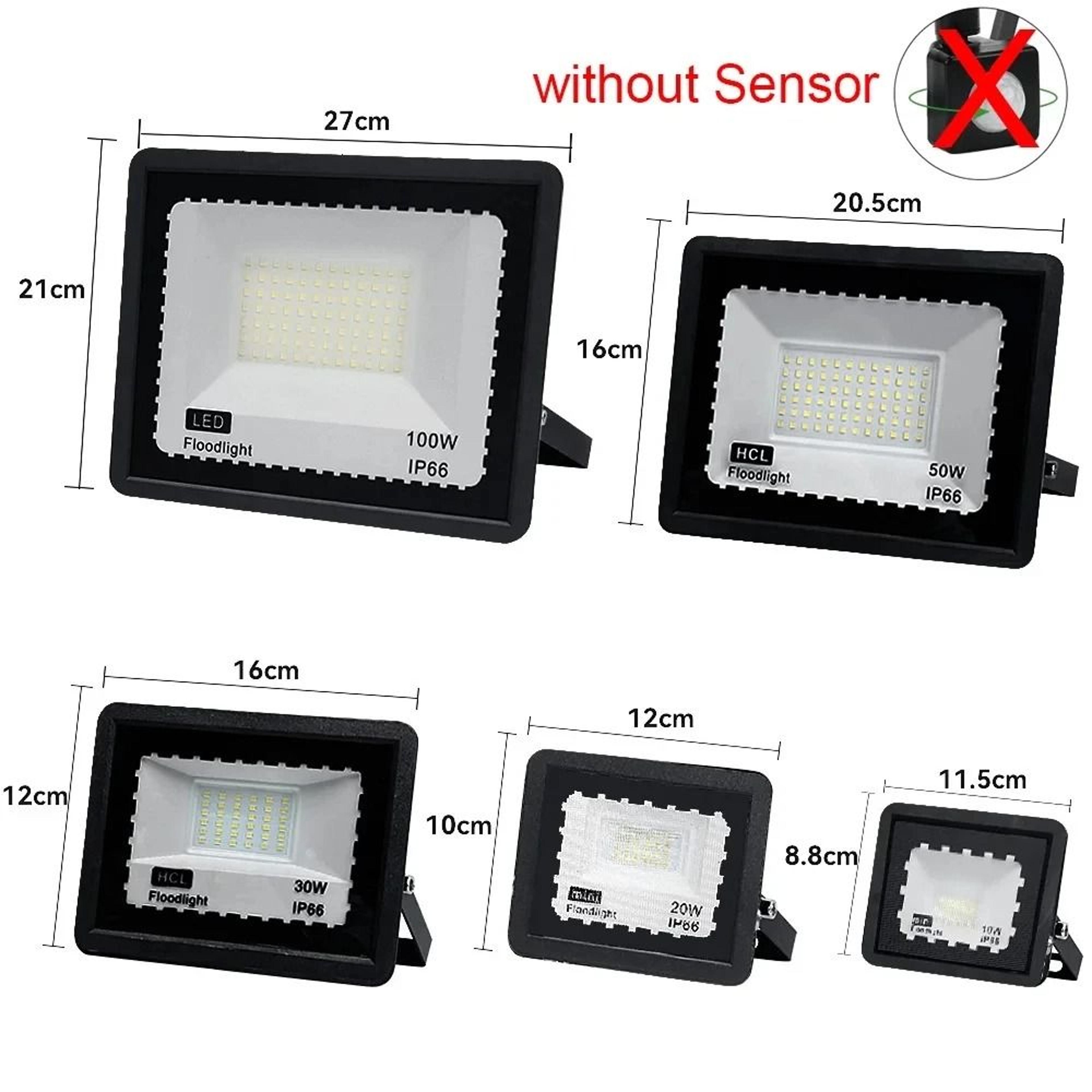 LED Outdoor Floodlight With Or Without Motion Sensor Waterproof Garden Wall Light 6