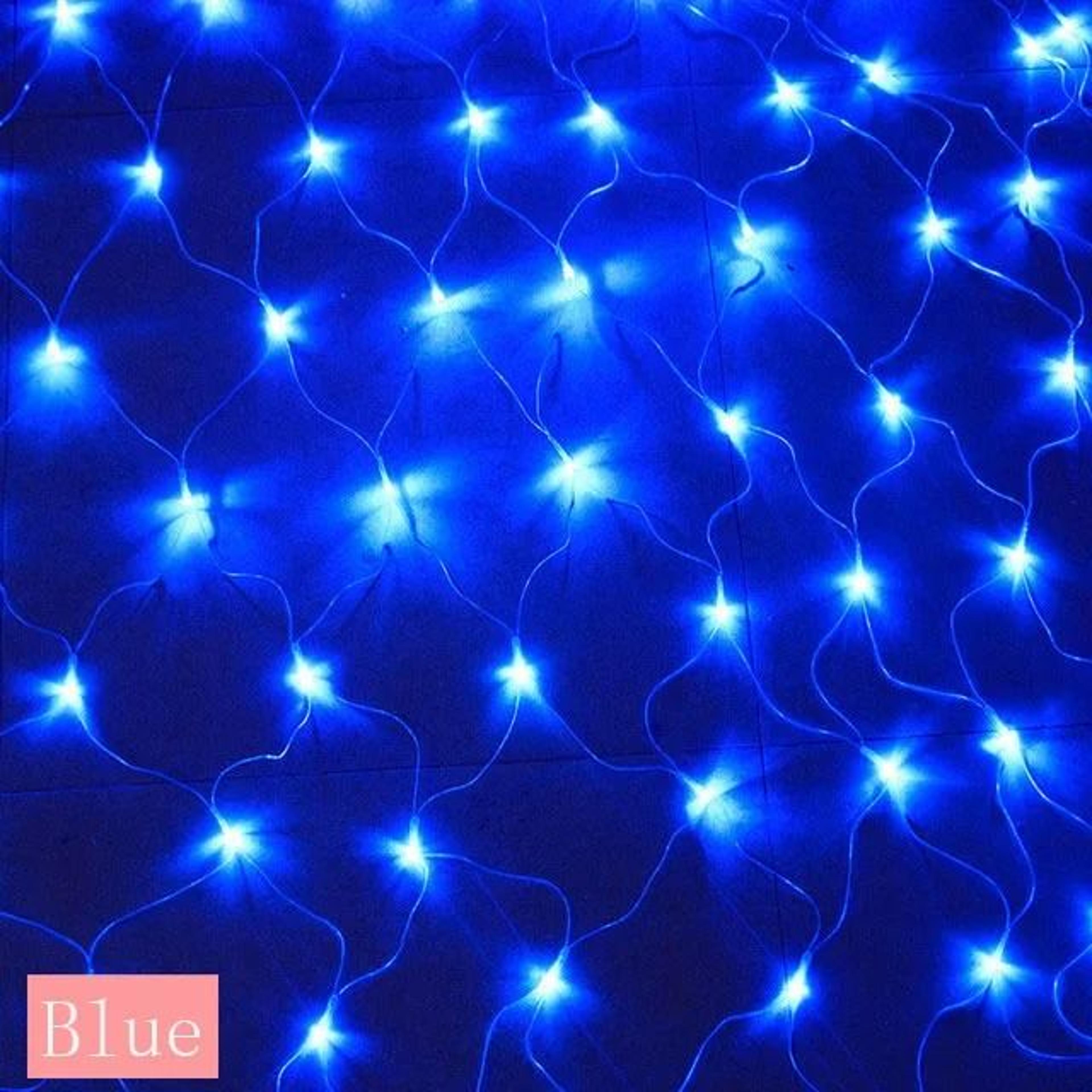 Solar Curtain Fairy Net Lights 3x2m Outdoor String Mesh For Garden And Party 9