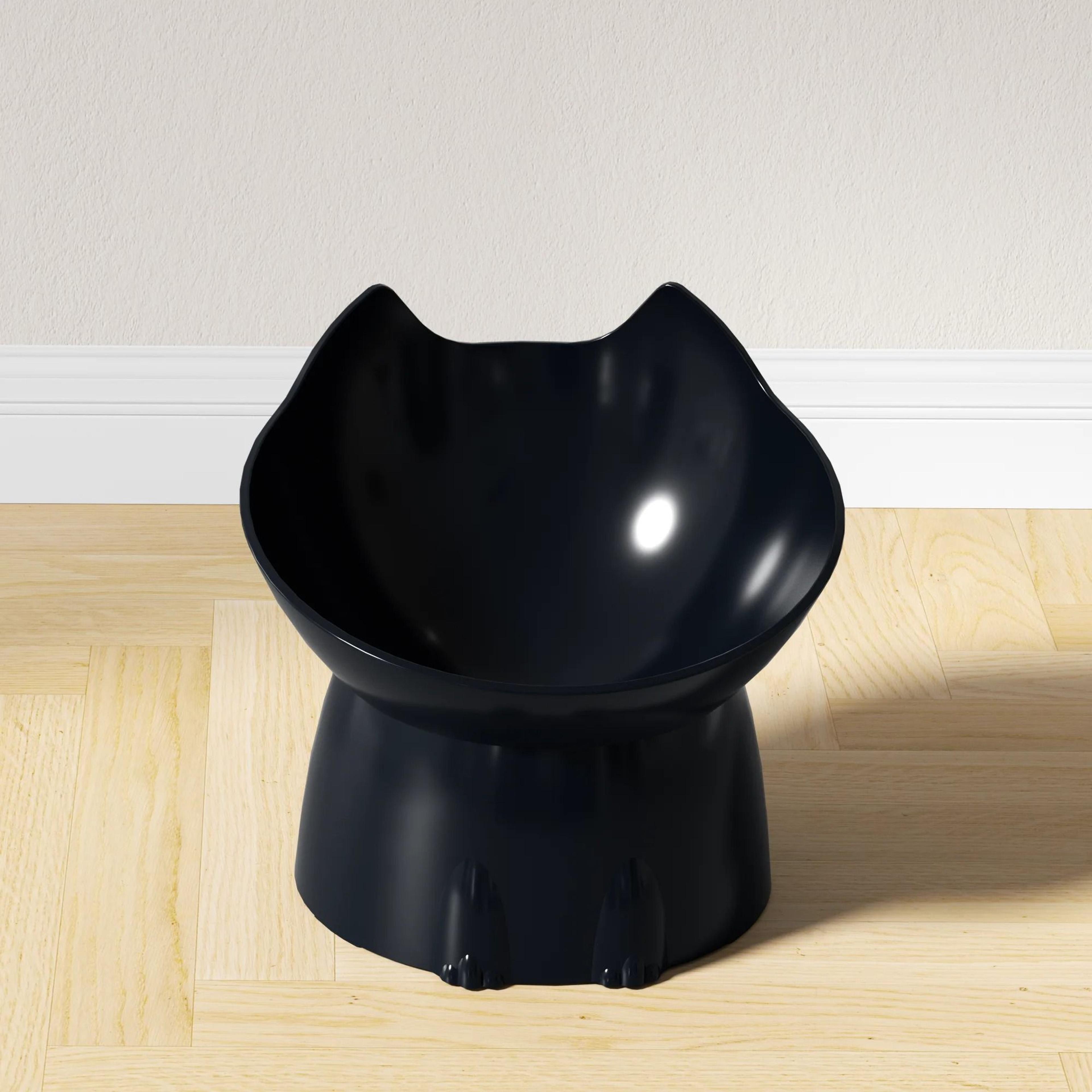 WhiskerWare Elevated Cat Bowl Anti Tip Raised Pet Feeding Dish With Tilted Edge 5