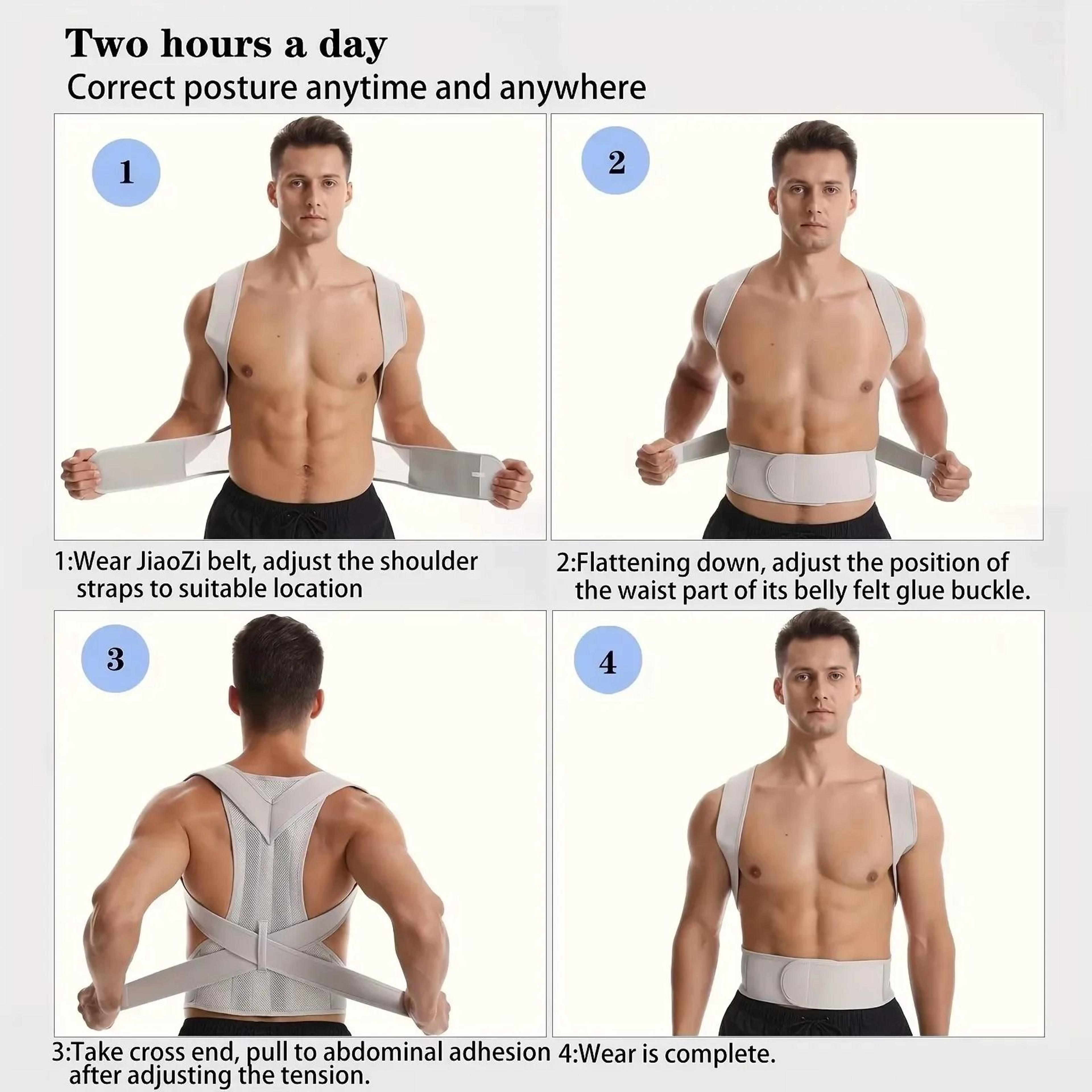 Adjustable Posture Corrector Back Support Brace Unisex Lumbar Alignment Belt 3