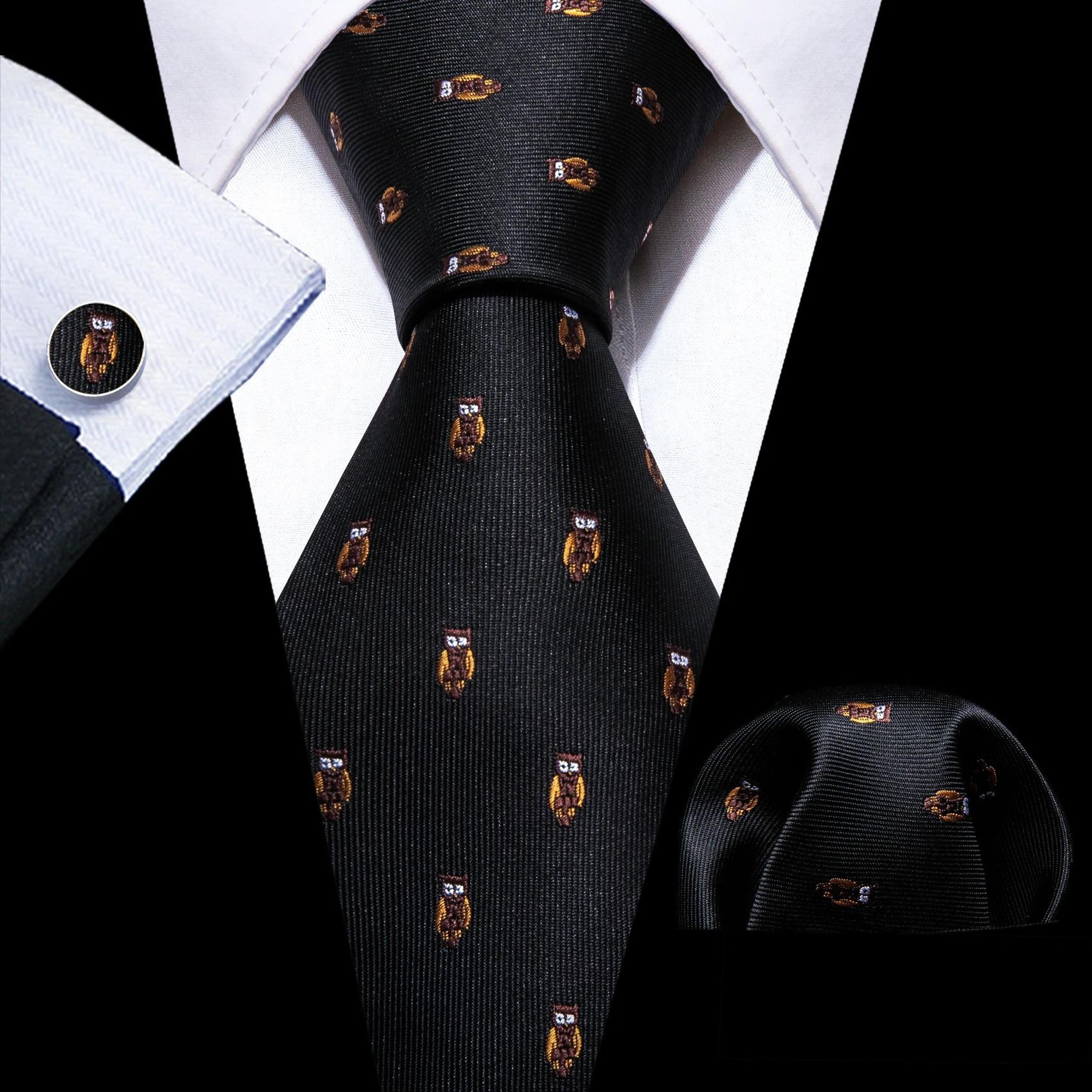 Purple Silk Bat Pattern Men Tie Set With Pocket Square And Cufflinks 20